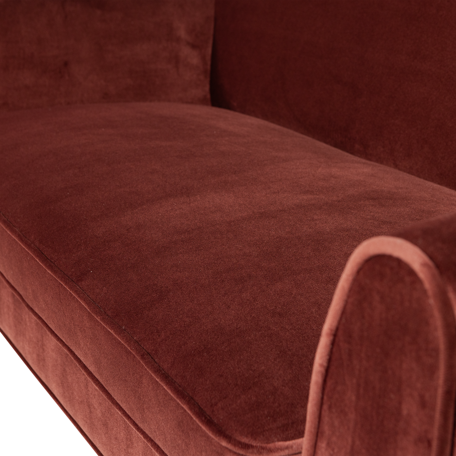 Sofa aus Samt 2-sitzig ROCCO burgunderrot