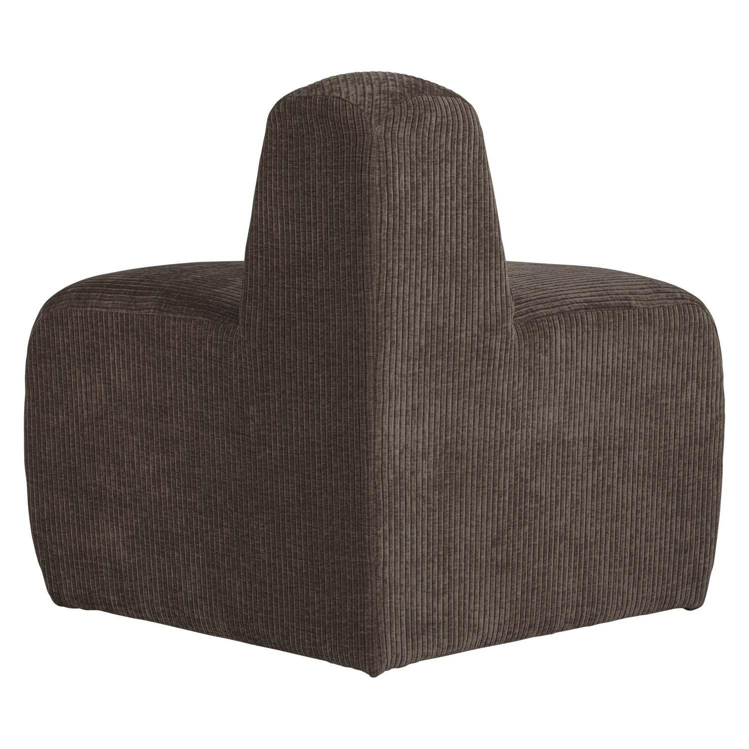 Modulares Sofa MOJO BENCH - abgerundetes Eckelement in braunem Cordstoff