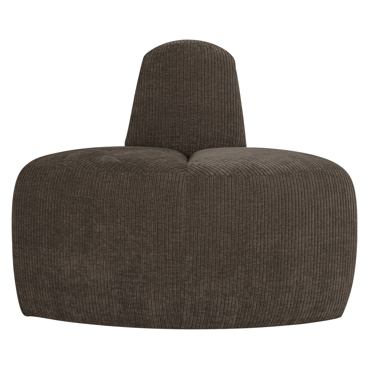 Modulares Sofa MOJO BENCH - abgerundetes Eckelement in braunem Cordstoff