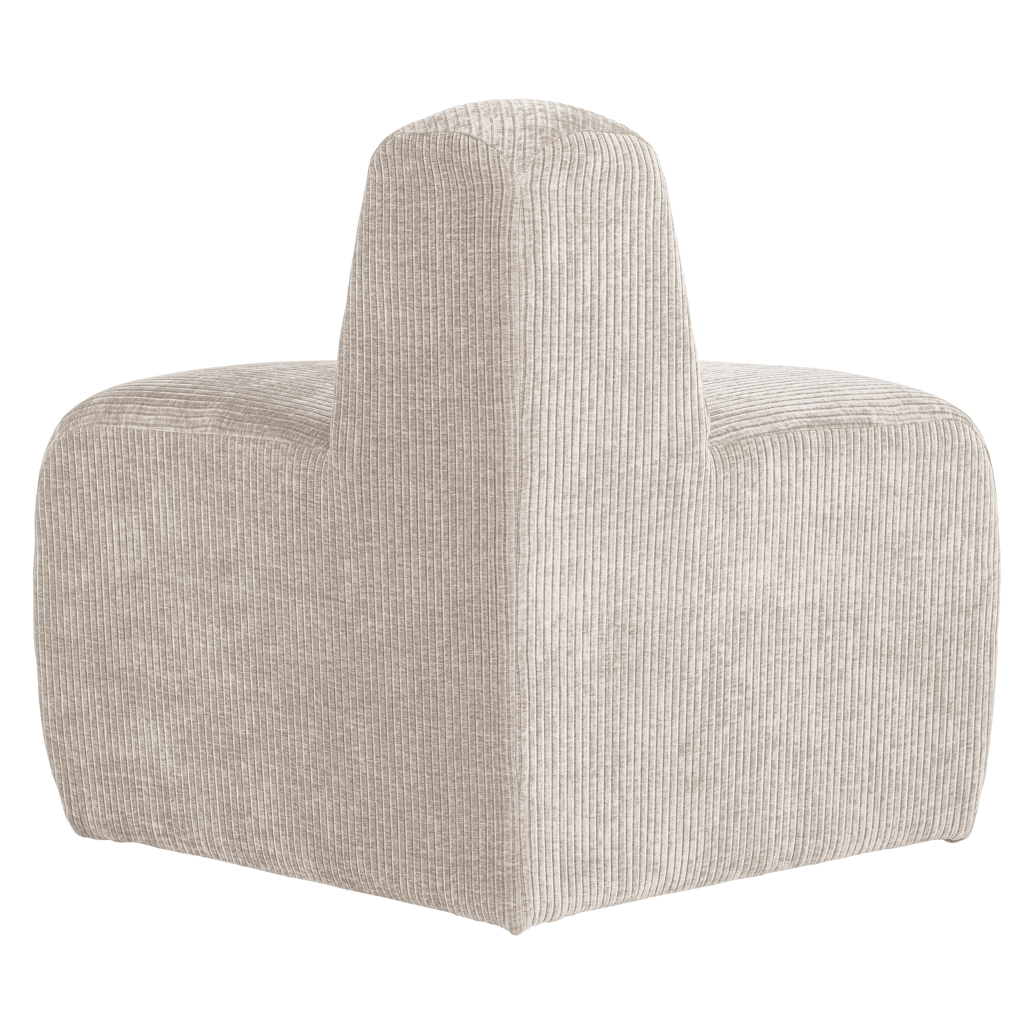 Modulares Sofa MOJO BENCH - abgerundetes Eckelement in Ecru Cord
