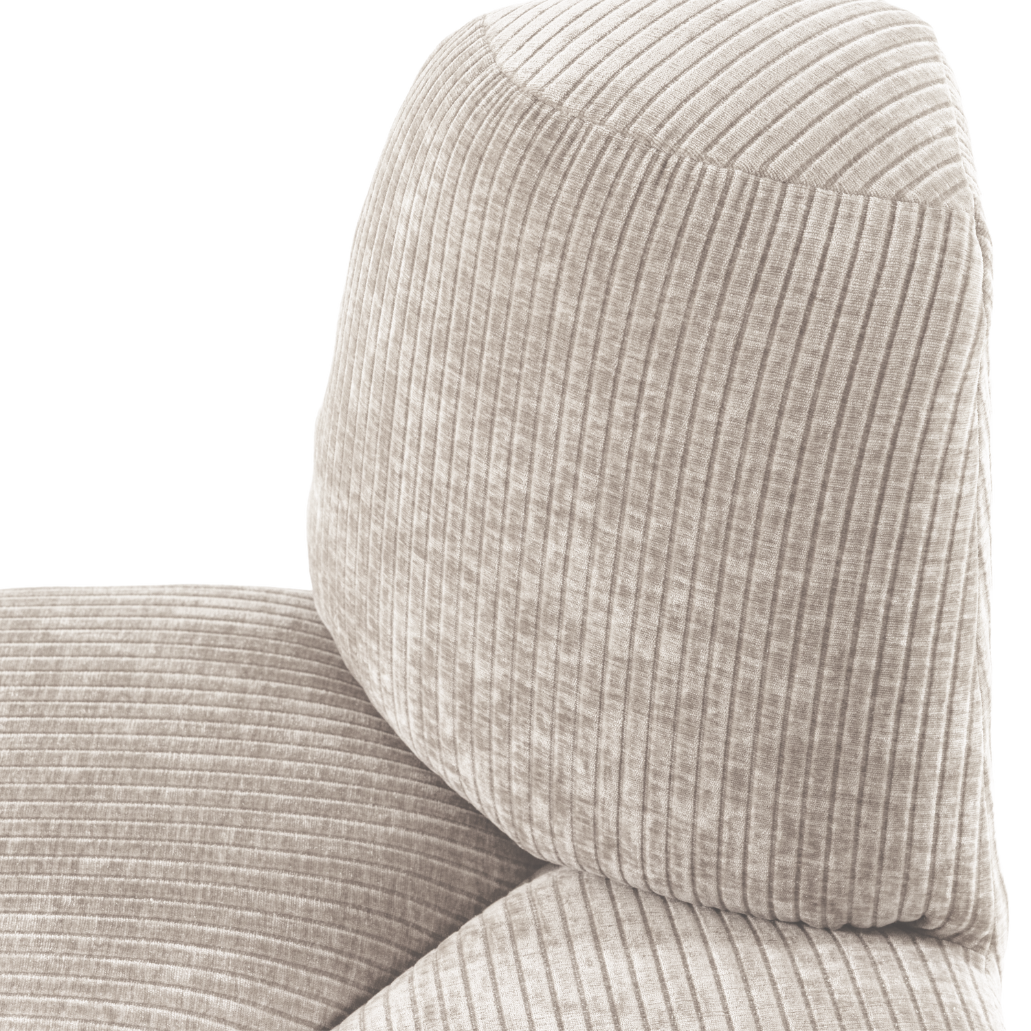 Modulares Sofa MOJO BENCH - abgerundetes Eckelement in Ecru Cord