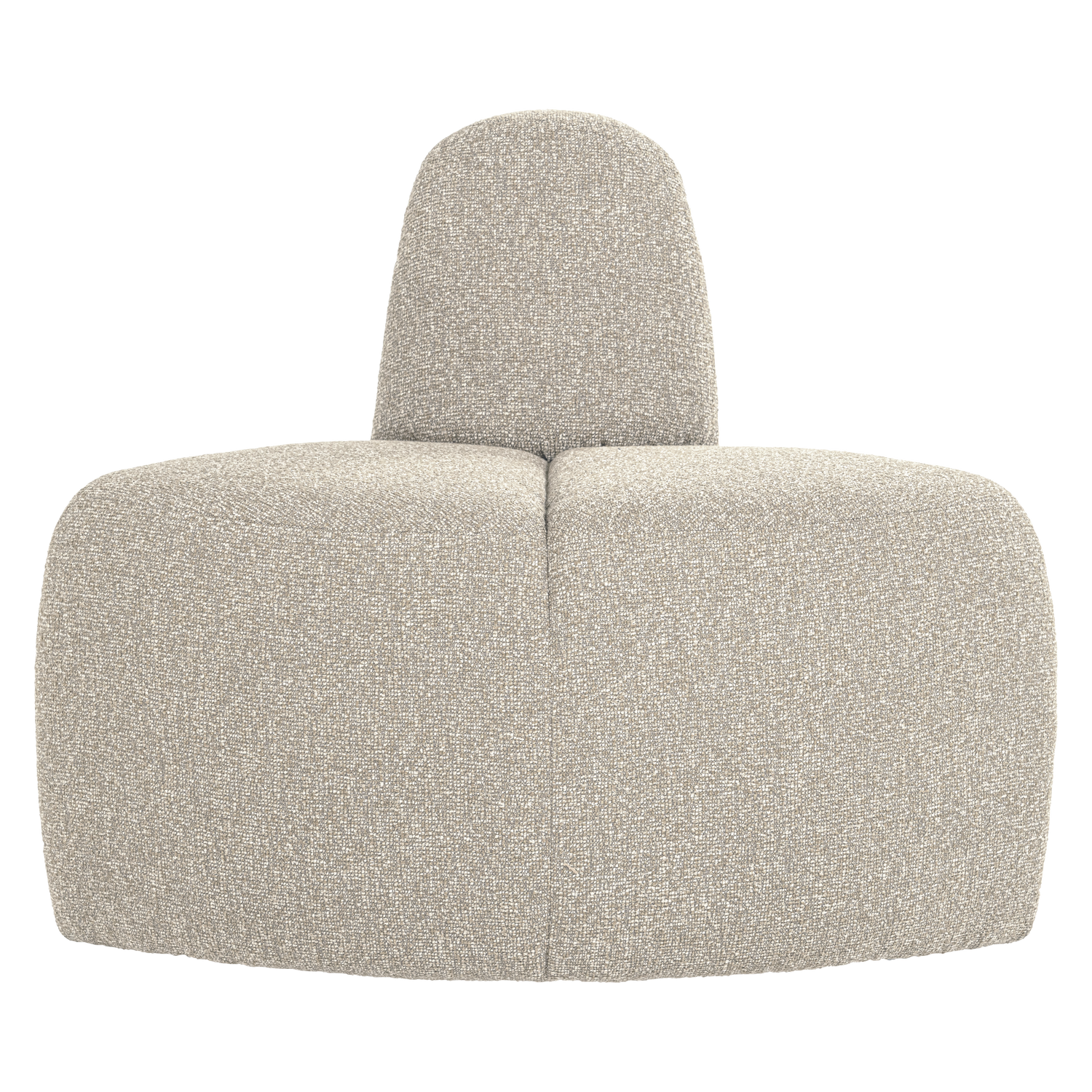 MOJO BENCH Modular Sofa - Rounded Corner Element in Beige Bouclé