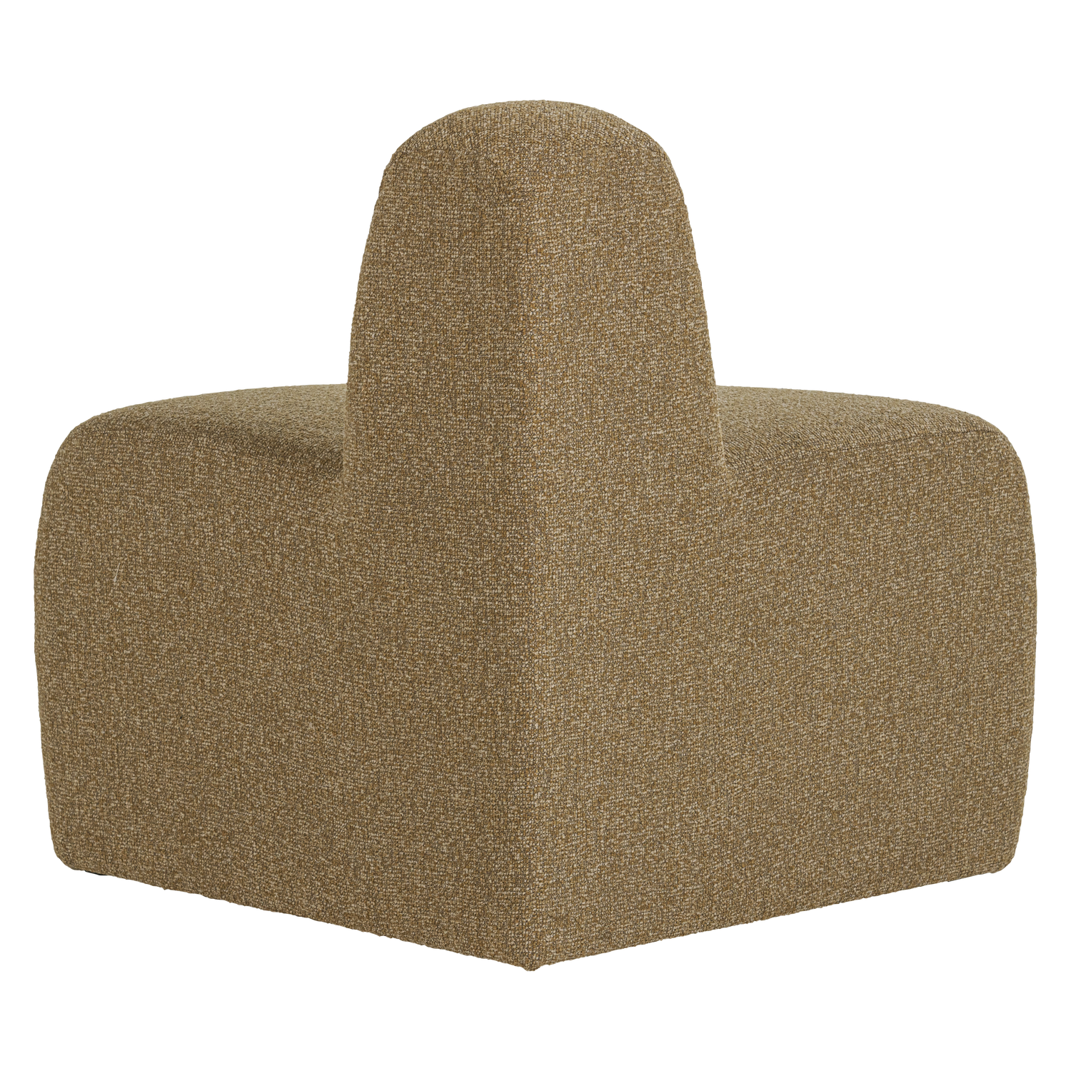 Modulares Sofa MOJO BENCH - abgerundetes Eckelement in honigfarbenem Bouclé