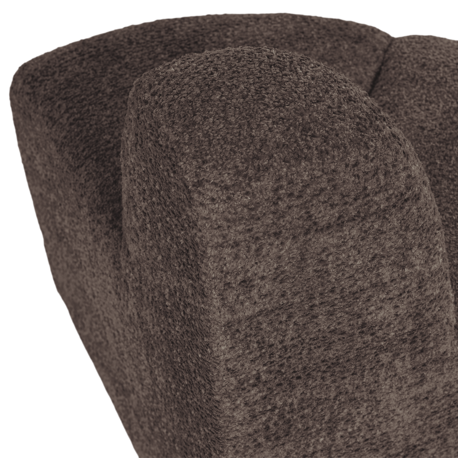 Modulares Sofa MOJO BENCH - abgerundetes Eckelement in braunem Chenille