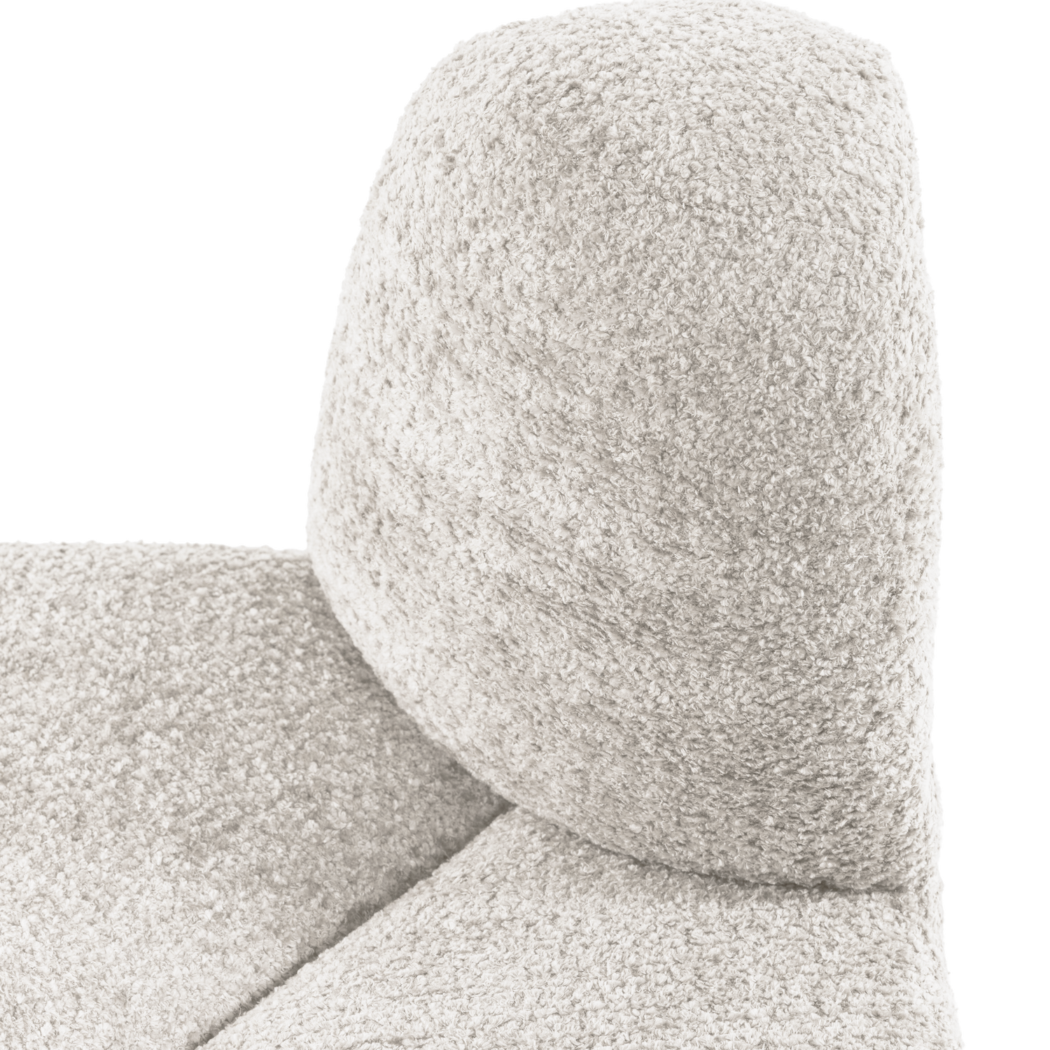 Modulares Sofa MOJO BENCH - abgerundetes Eckelement in Ecru Chenille