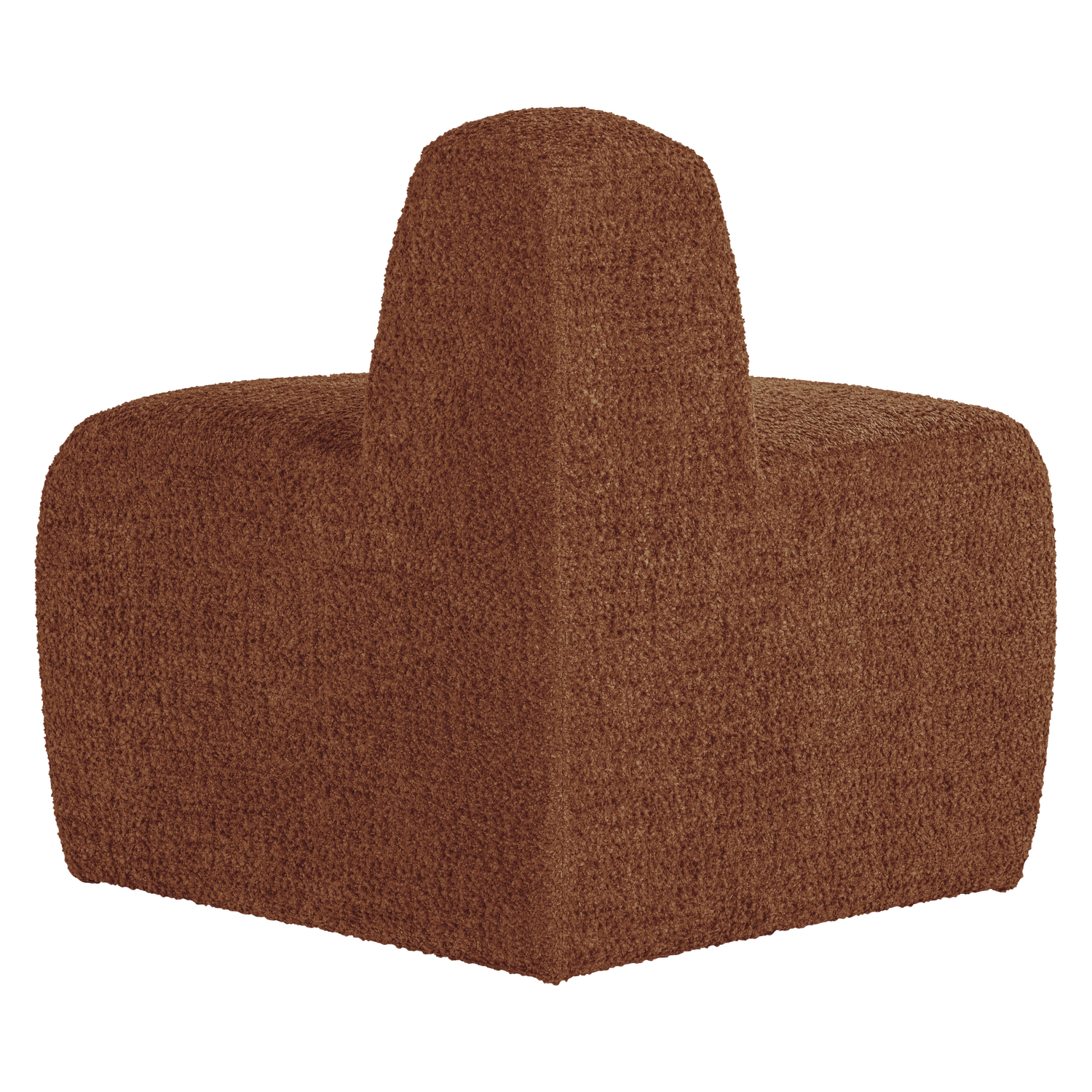 MOJO BENCH Modular Sofa - Rounded Corner Element in Brick Brown Chenille