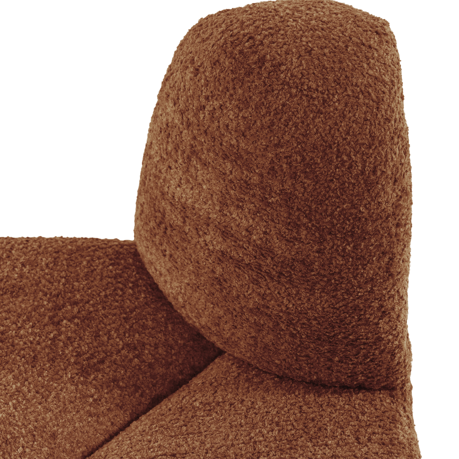MOJO BENCH Modular Sofa - Rounded Corner Element in Brick Brown Chenille