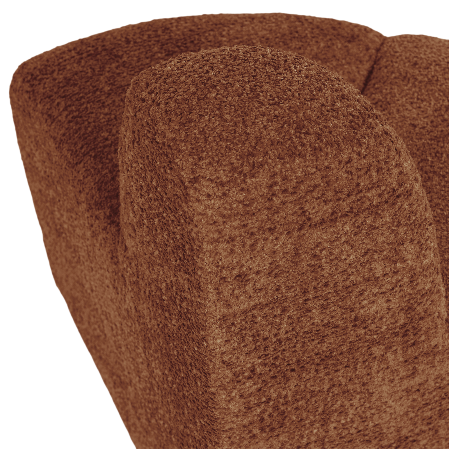 MOJO BENCH Modular Sofa - Rounded Corner Element in Brick Brown Chenille