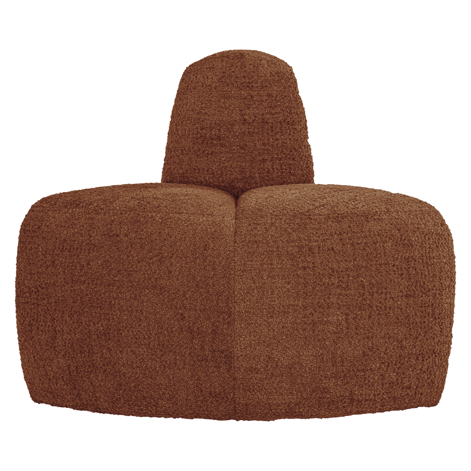 MOJO BENCH Modular Sofa - Rounded Corner Element in Brick Brown Chenille