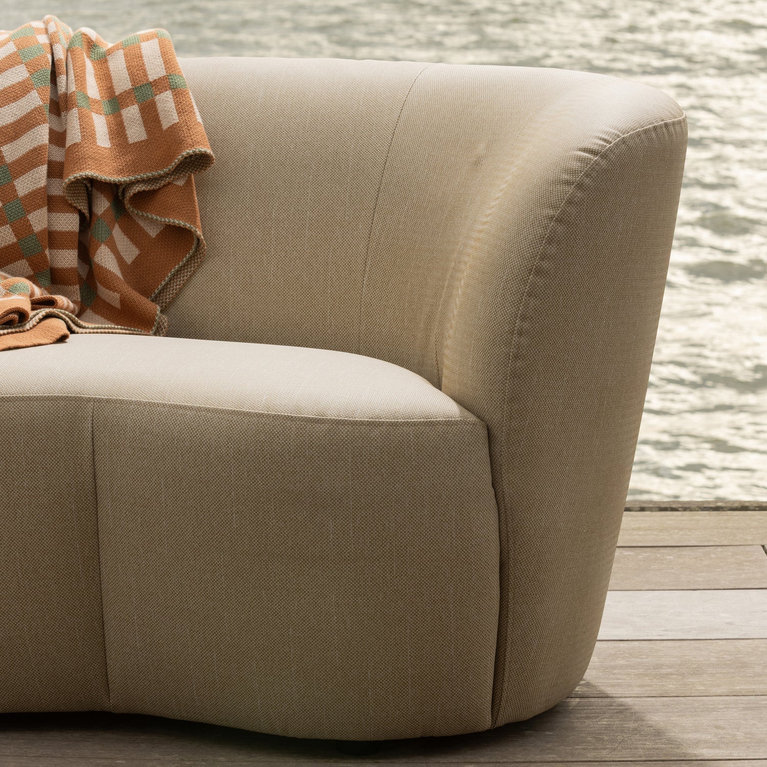 Right-facing garden sofa STONE sand