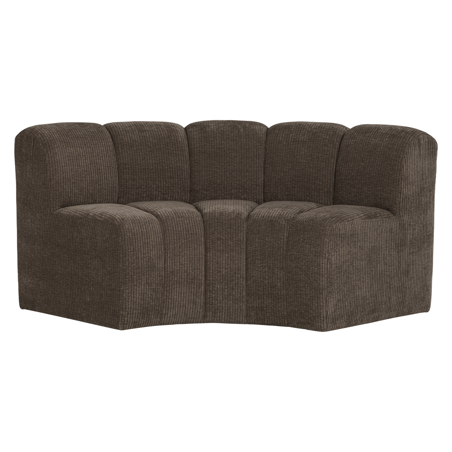 Modulares Sofa MOJO - halbr Eckelement braunes Cord
