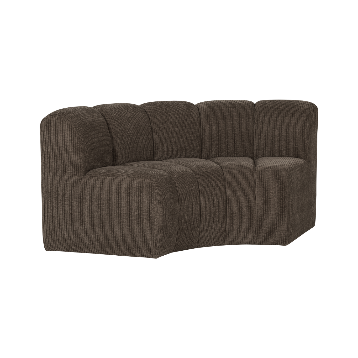 Modulares Sofa MOJO - halbr Eckelement braunes Cord