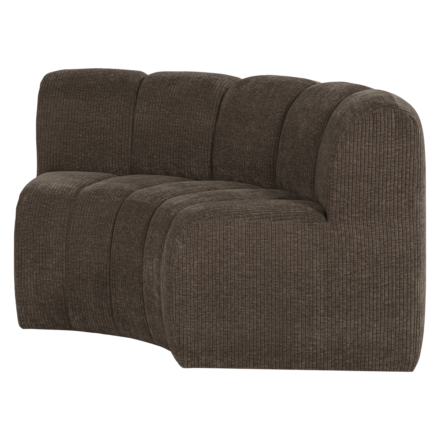 Modulares Sofa MOJO - halbr Eckelement braunes Cord