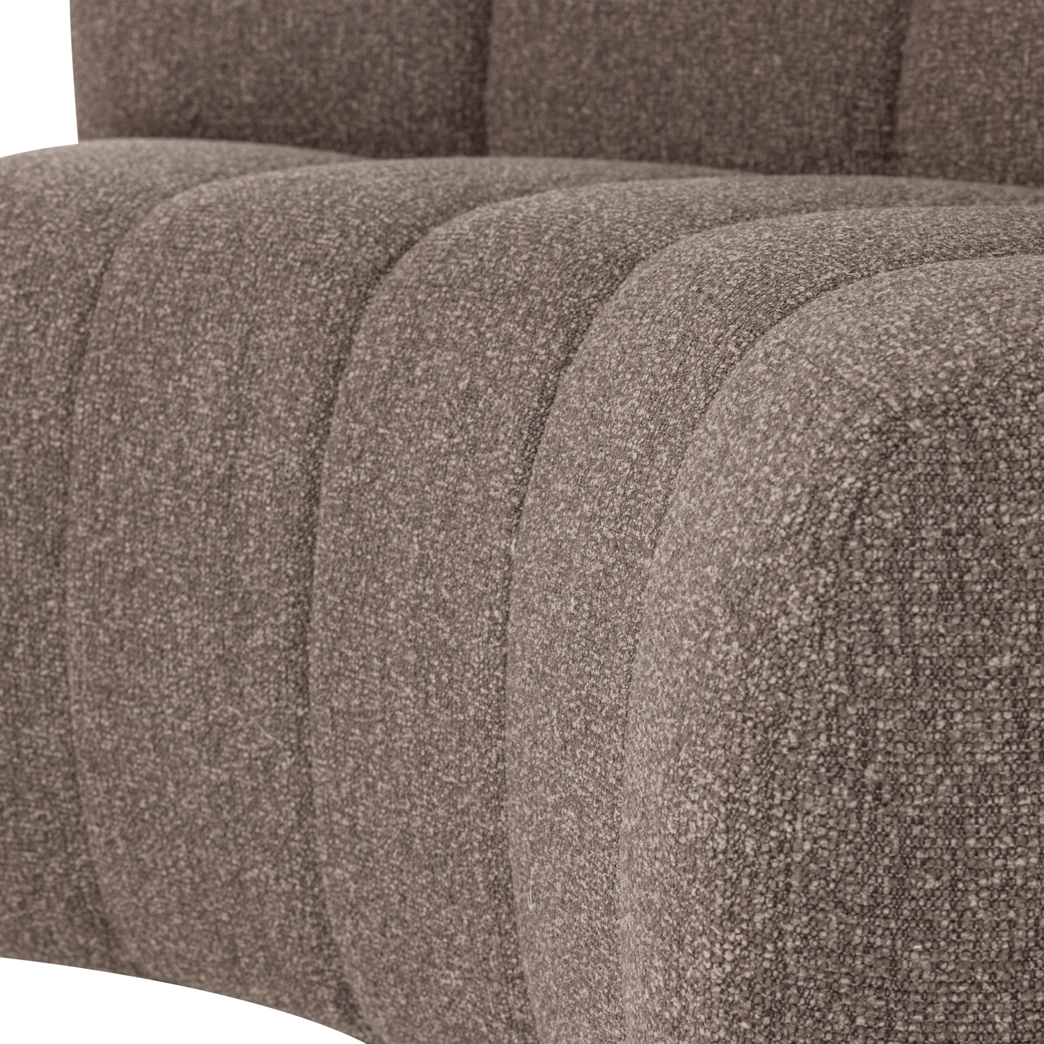 Modulares Sofa MOJO BENCH - halbräumer Eckelement in braunem Bouclé