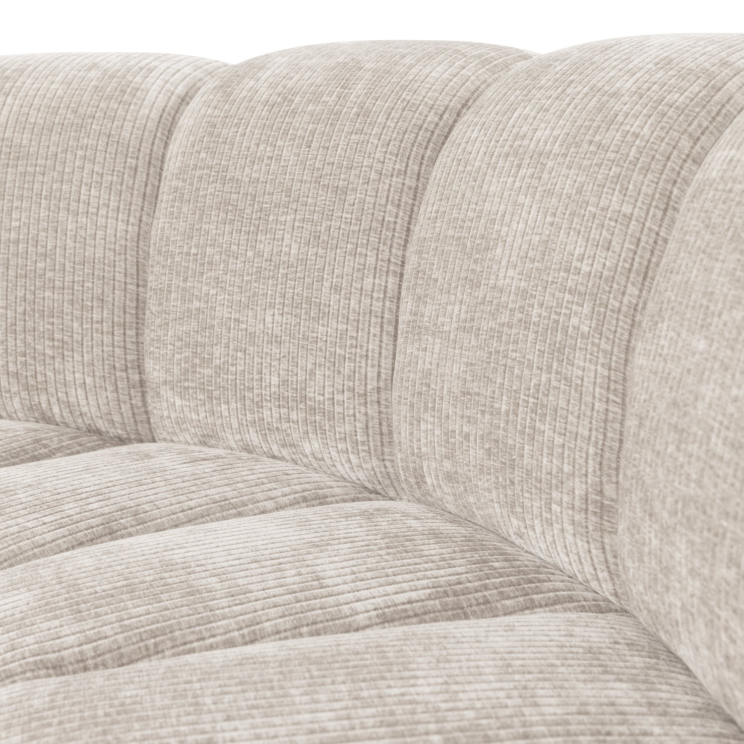 Modulares Sofa MOJO - halbrunde Eckelement in Ecru Cord