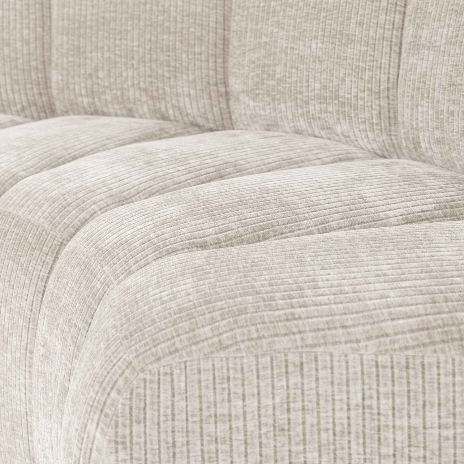 Modulares Sofa MOJO - halbrunde Eckelement in Ecru Cord