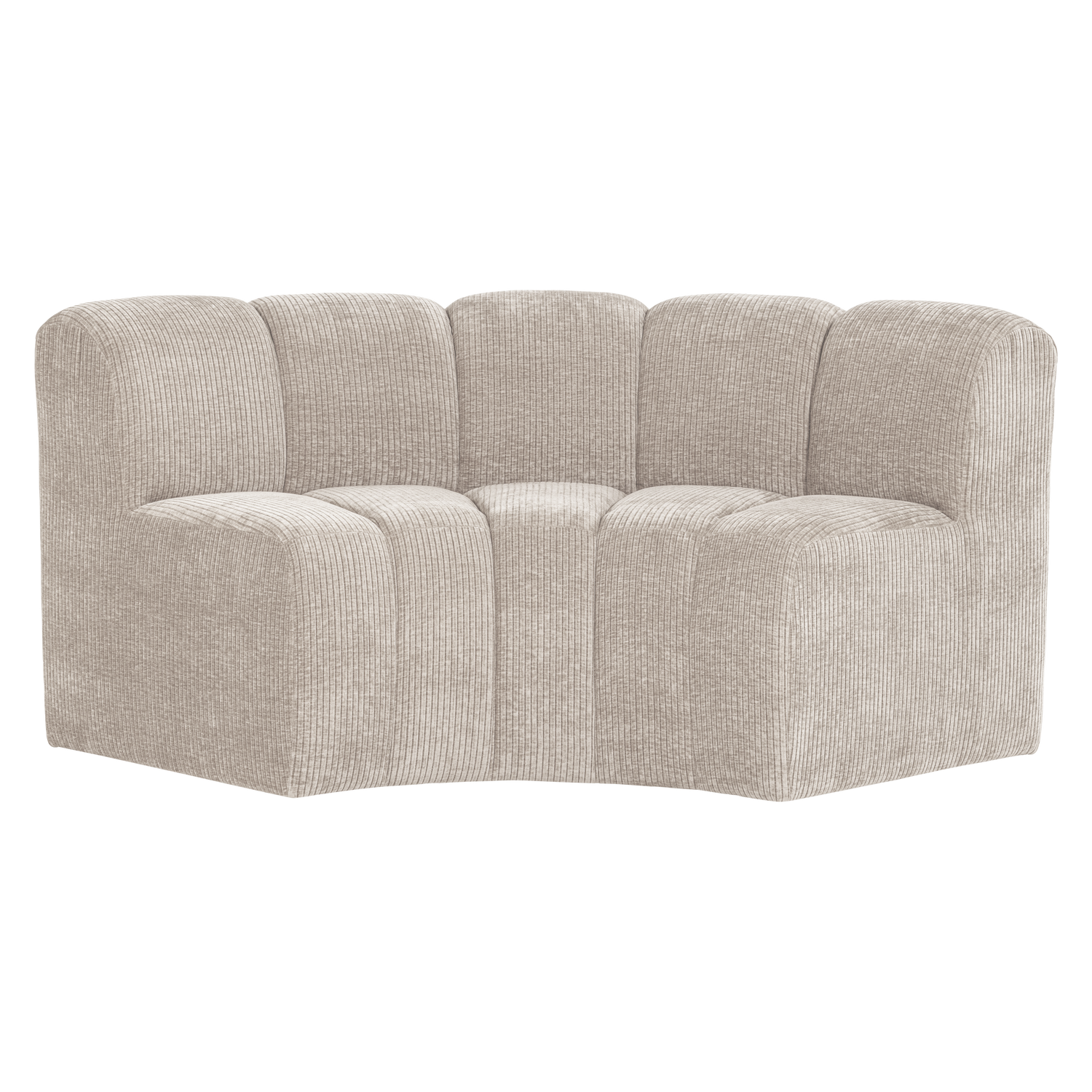 Modulares Sofa MOJO - halbrunde Eckelement in Ecru Cord