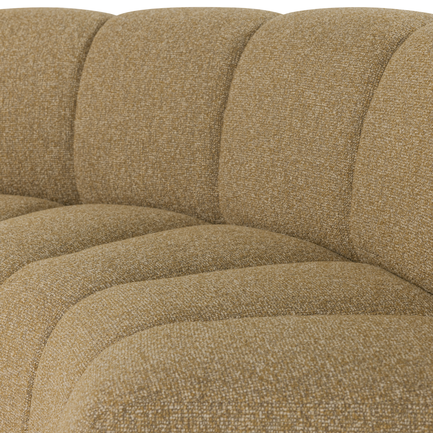 Modulares Sofa MOJO - halbrunde Eckelement in honigfarbenem Bouclé