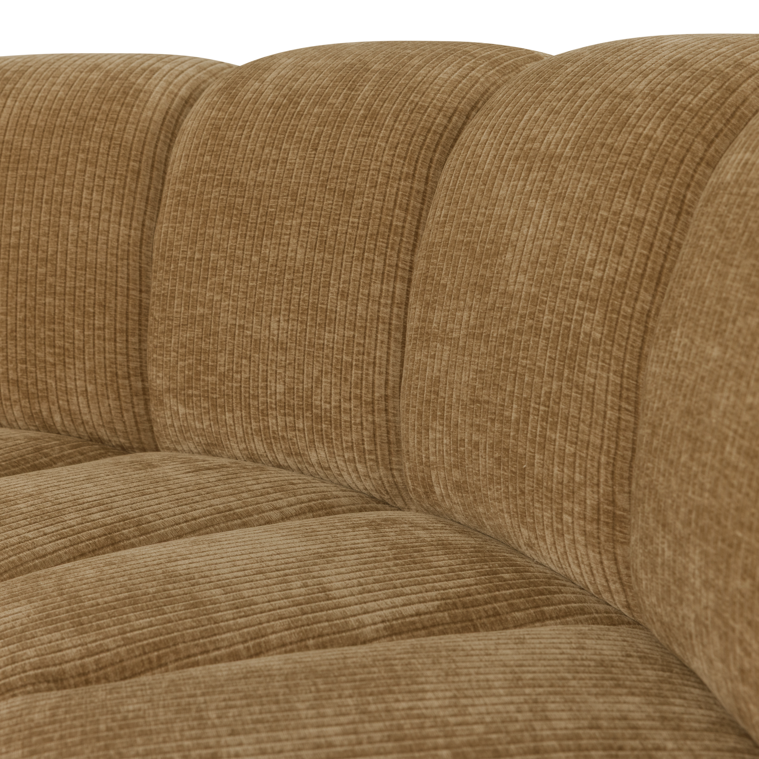 Modulares Sofa MOJO - halbrunde Eckelement in honigfarbenem Cord