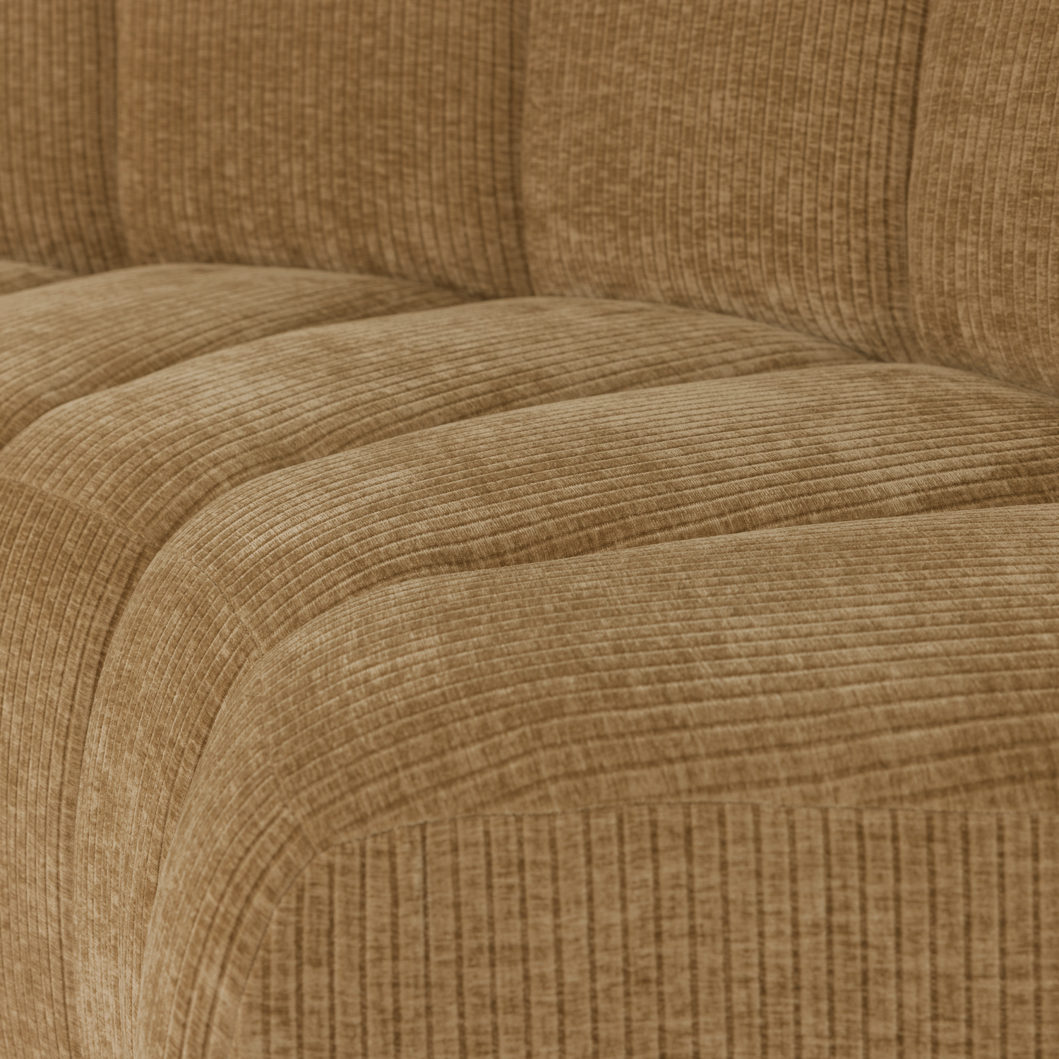 Modulares Sofa MOJO - halbrunde Eckelement in honigfarbenem Cord