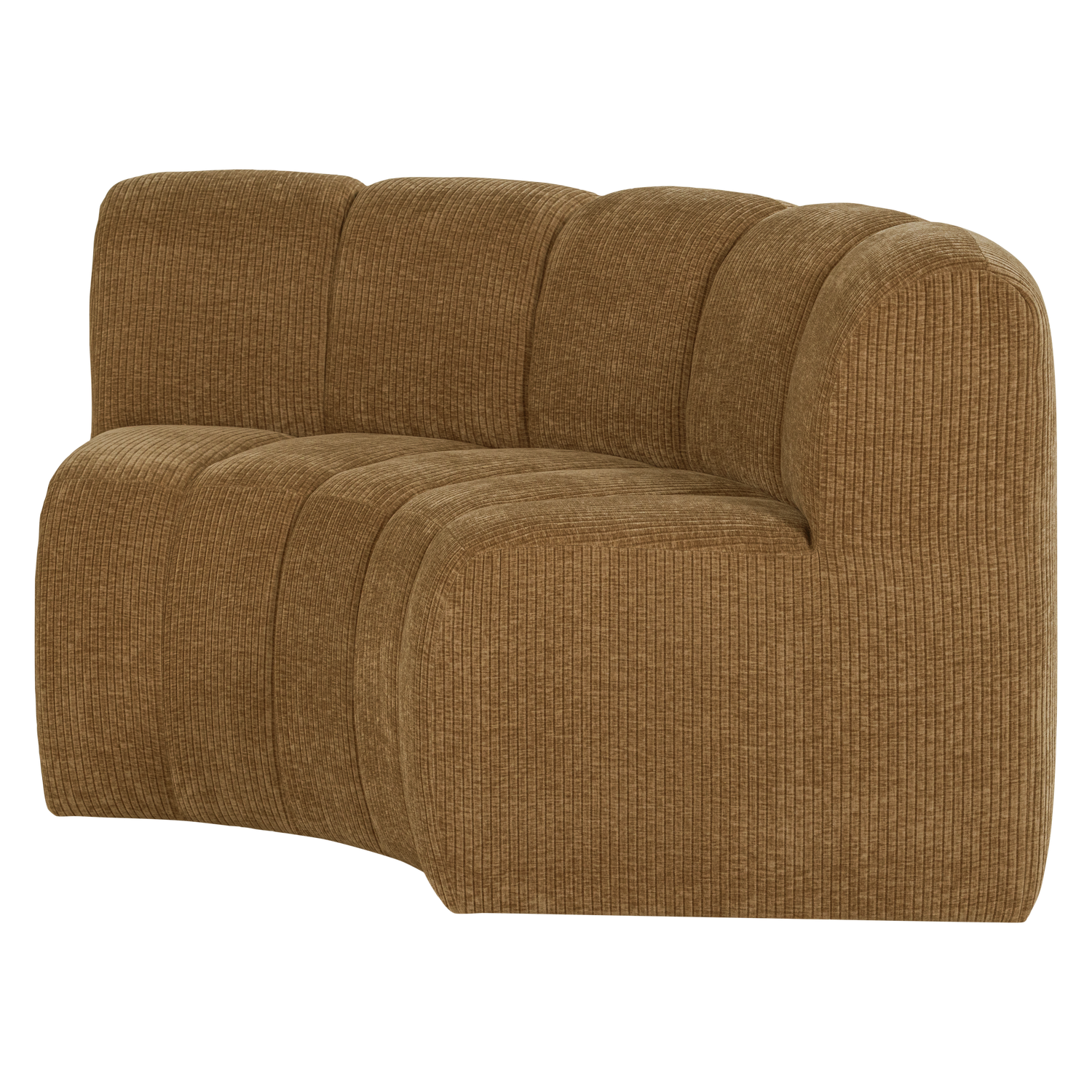 Modulares Sofa MOJO - halbrunde Eckelement in honigfarbenem Cord
