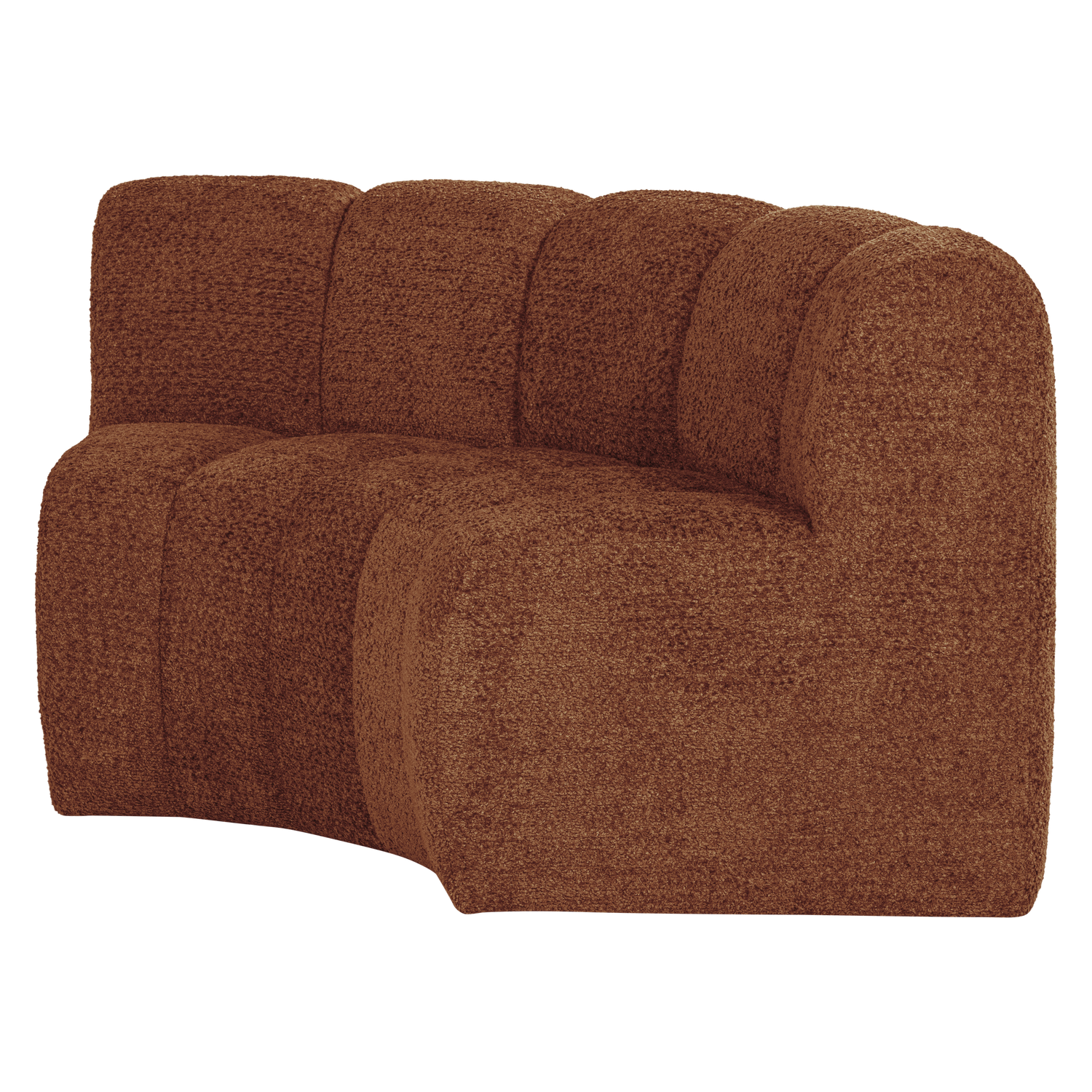 Modulares Sofa MOJO BENCH - halbr Ecke in rostbraunem Schafstoff