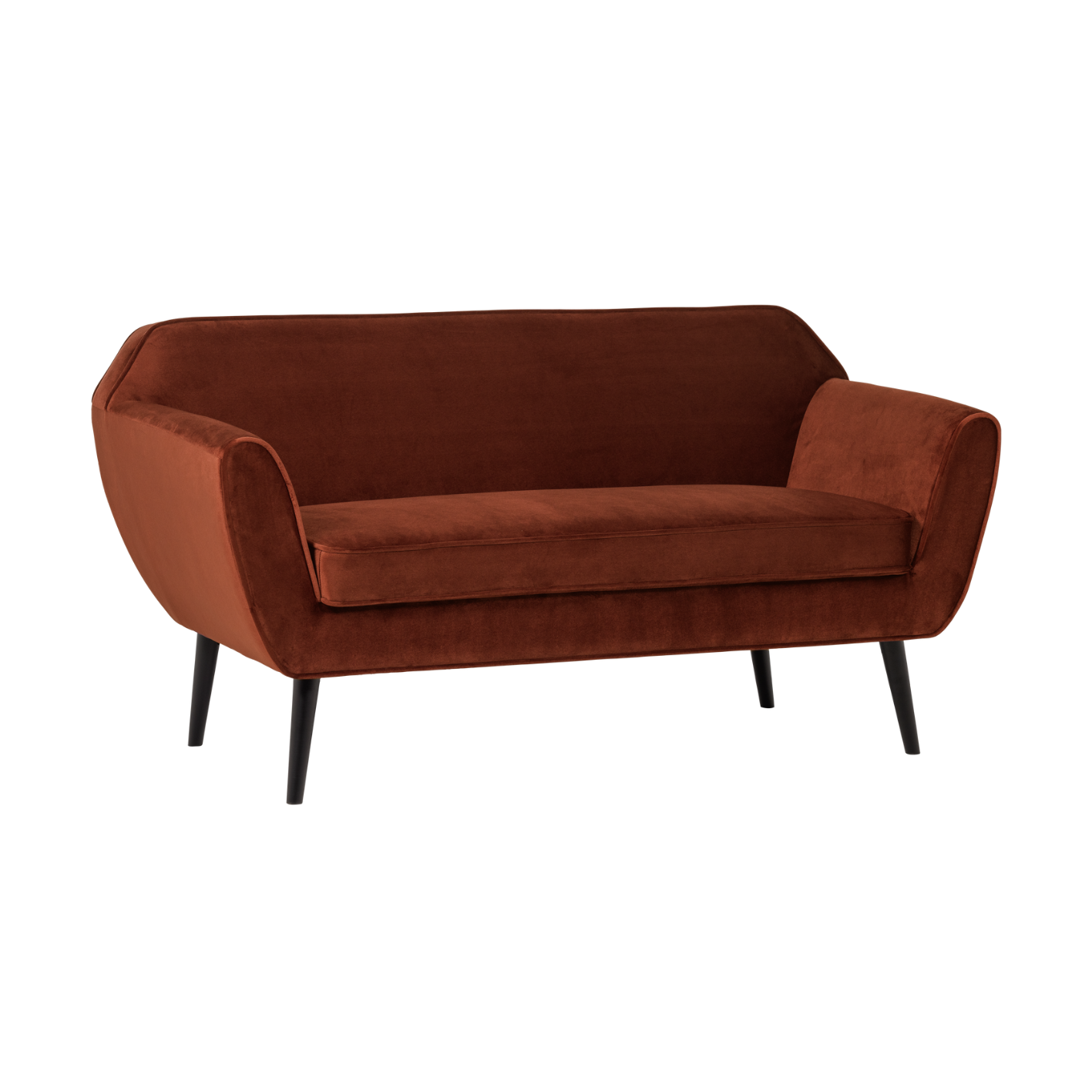 Rocco Brick Brown Velvet 2-Seater Sofa