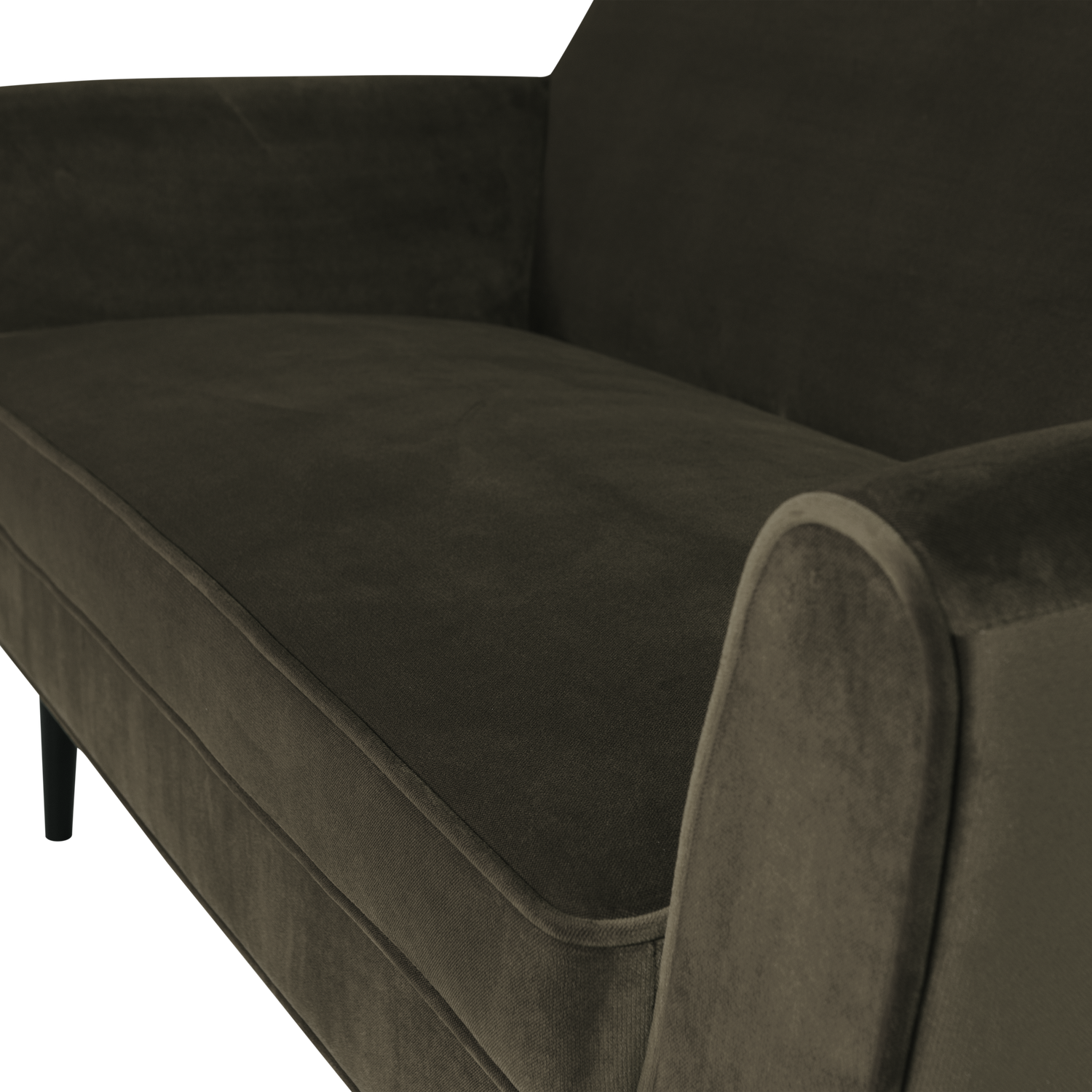 Sofa aus Samt 2-sitzig ROCCO olivgrün