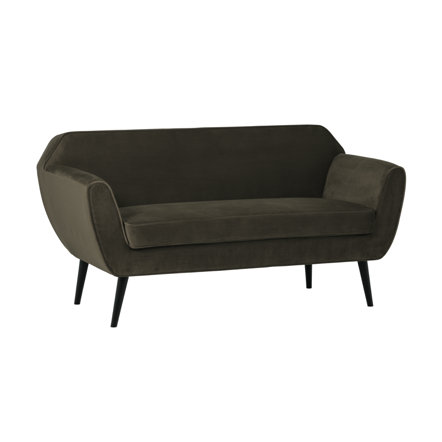Sofa aus Samt 2-sitzig ROCCO olivgrün