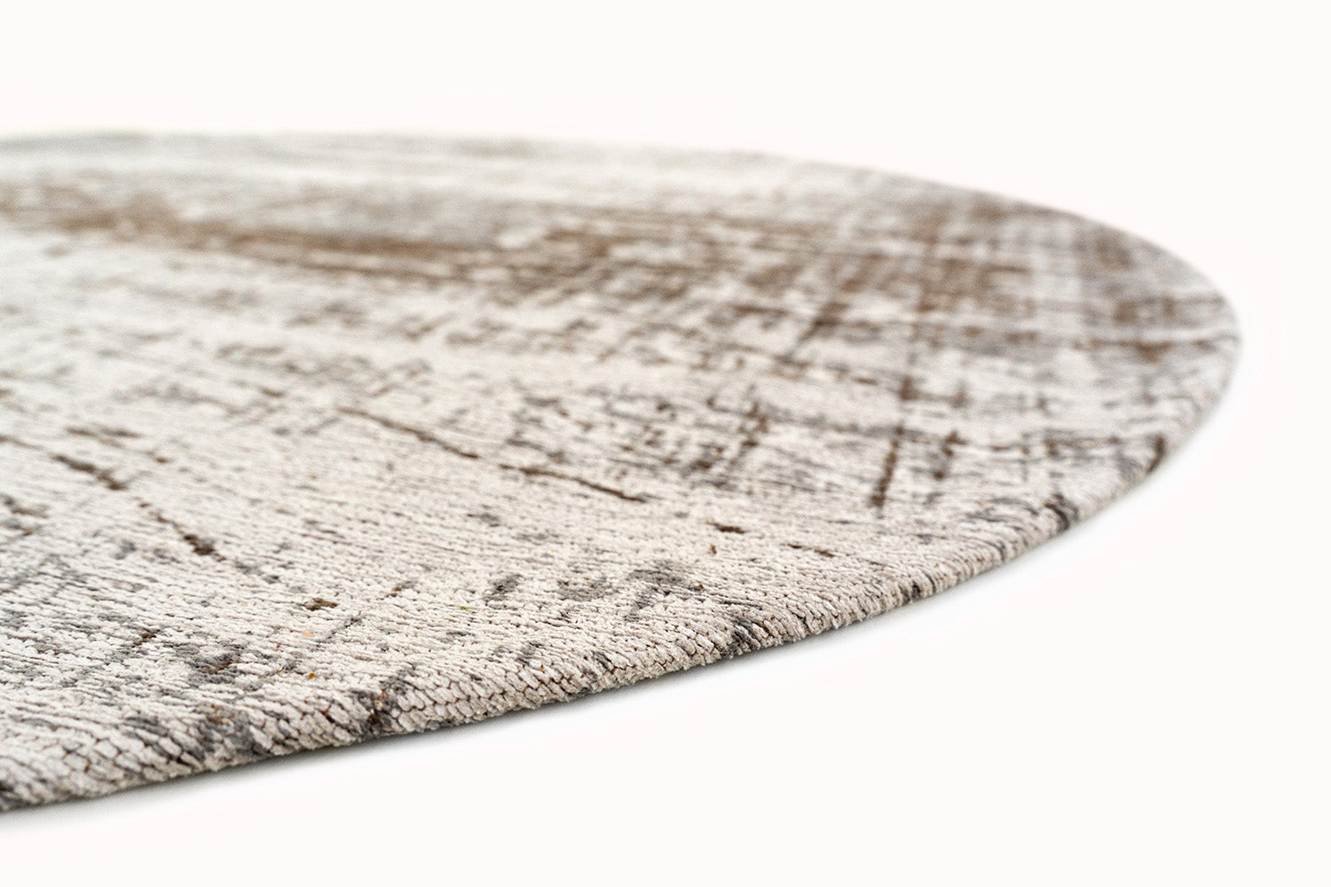 Runder Teppich Griff Beton Dschungel Beige
