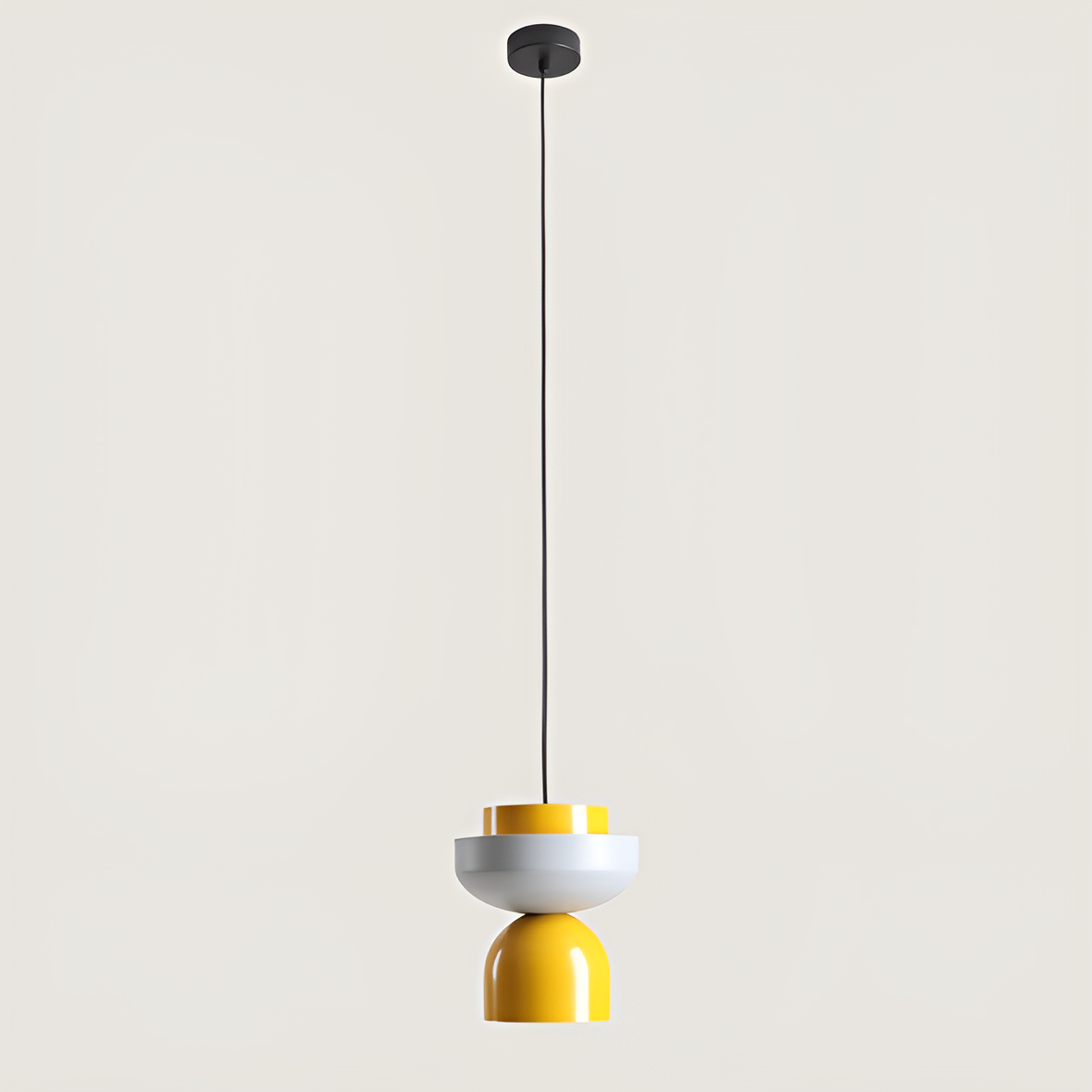Hanging lamp yellow with gray
