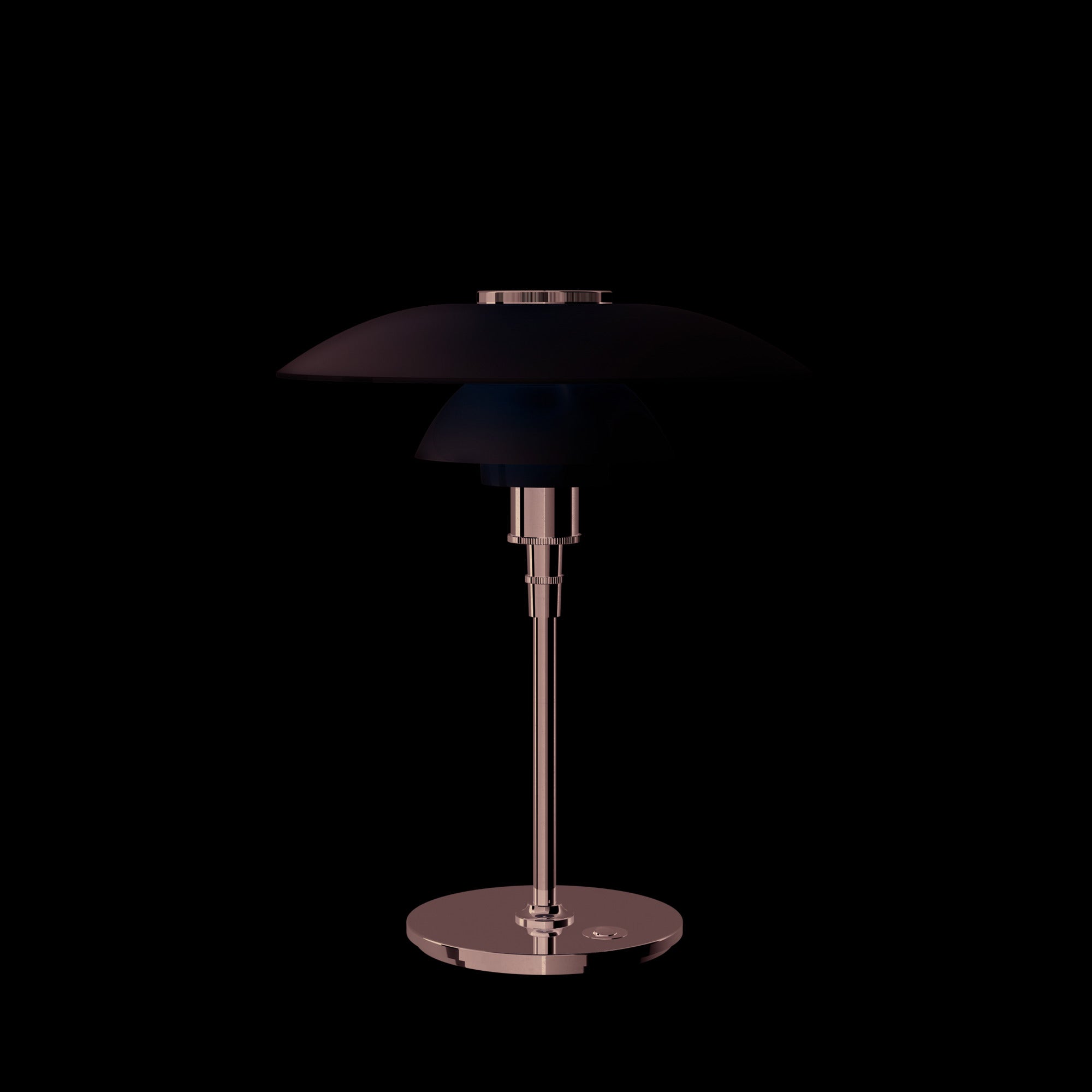 Tischlampe PH 4½-3½ weiß mit verchromtem Fuß