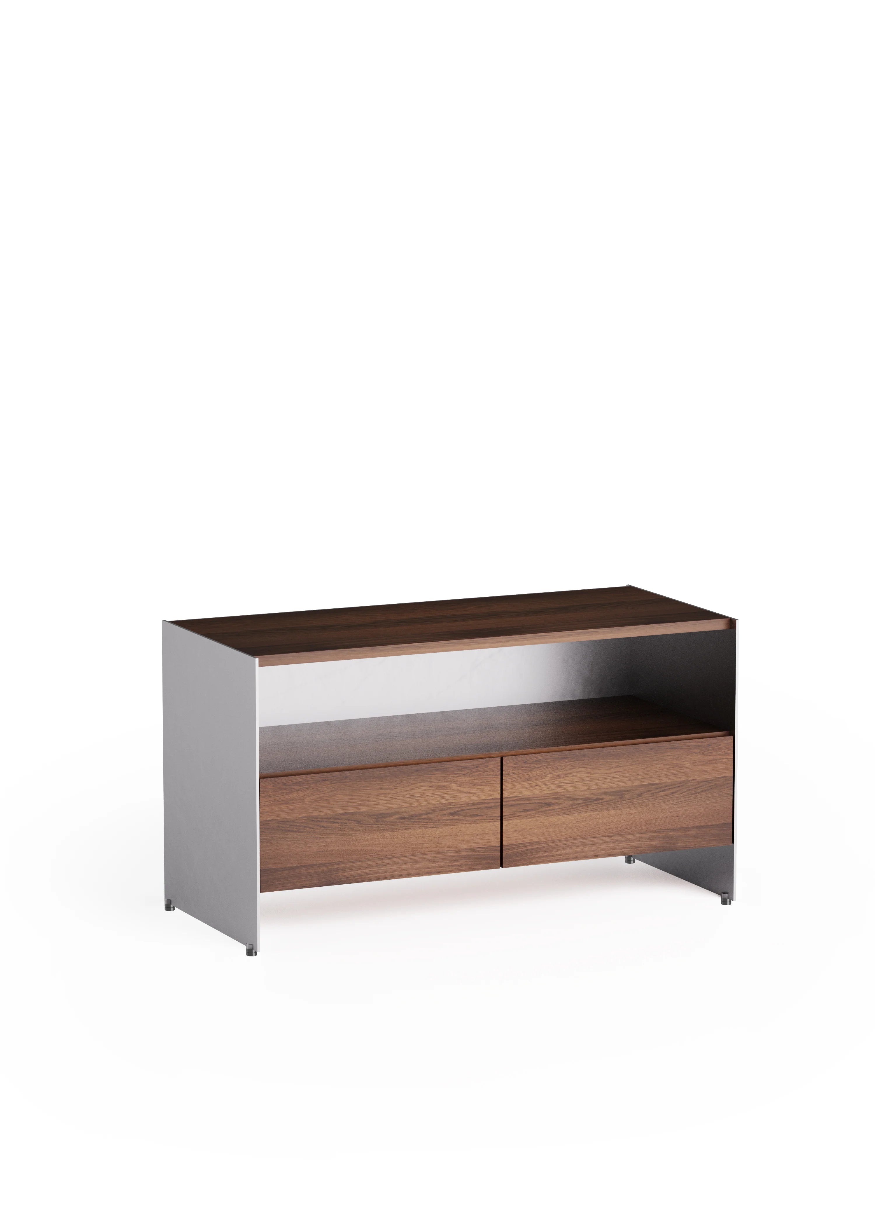 ALOOX 90 Cabinet Dark Oak Wood with Aluminum Finish