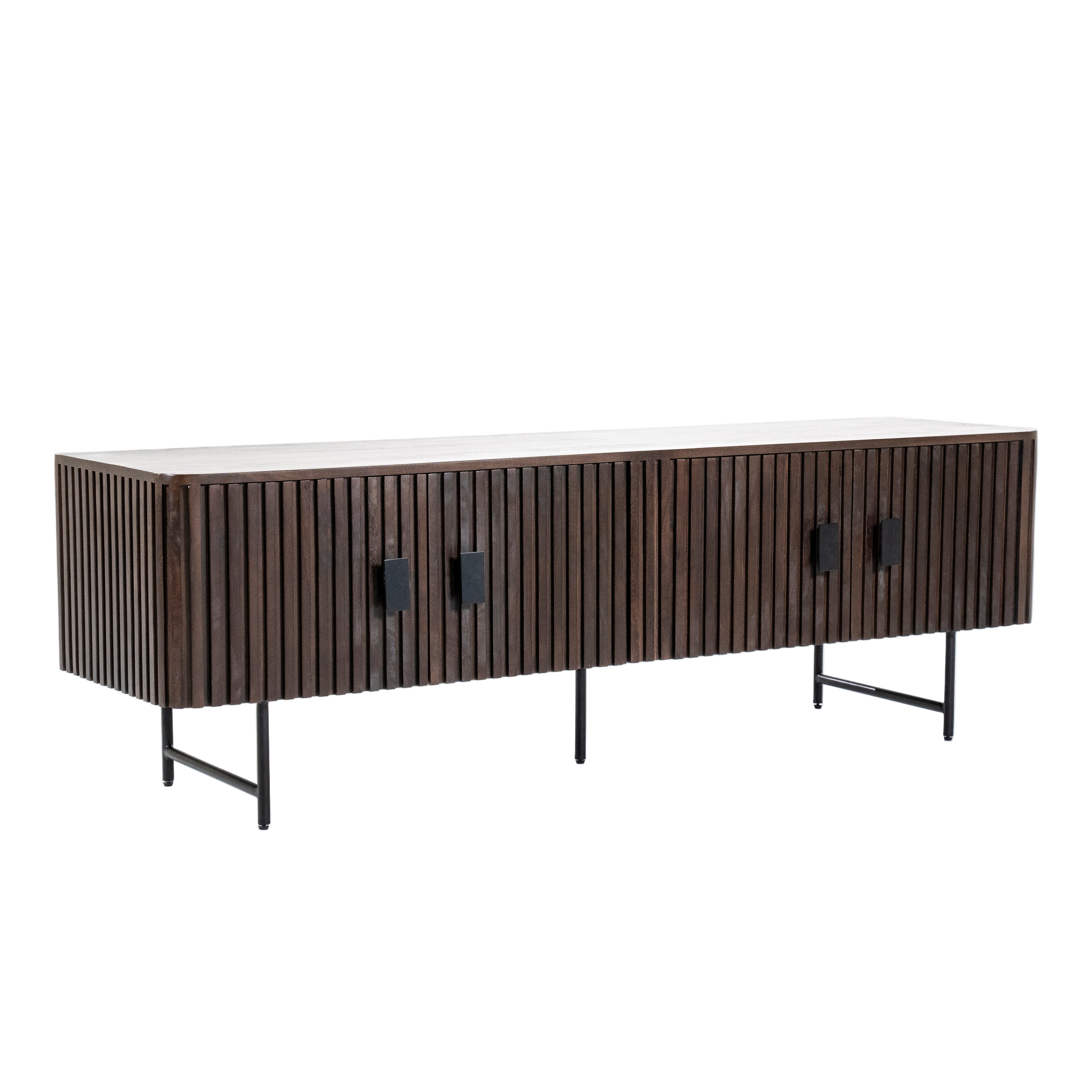 REMI TV cabinet dark brown mango wood