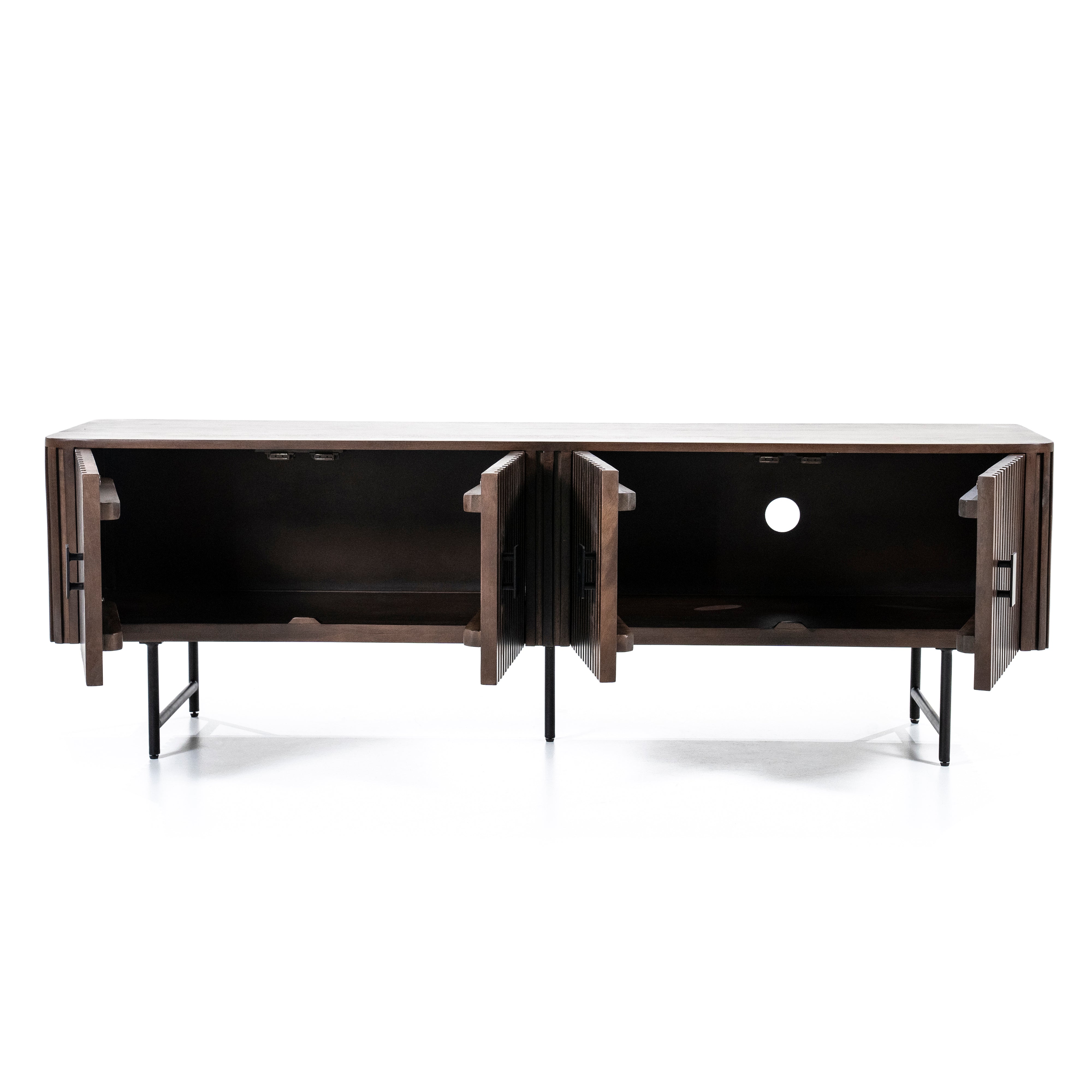 REMI TV cabinet dark brown mango wood