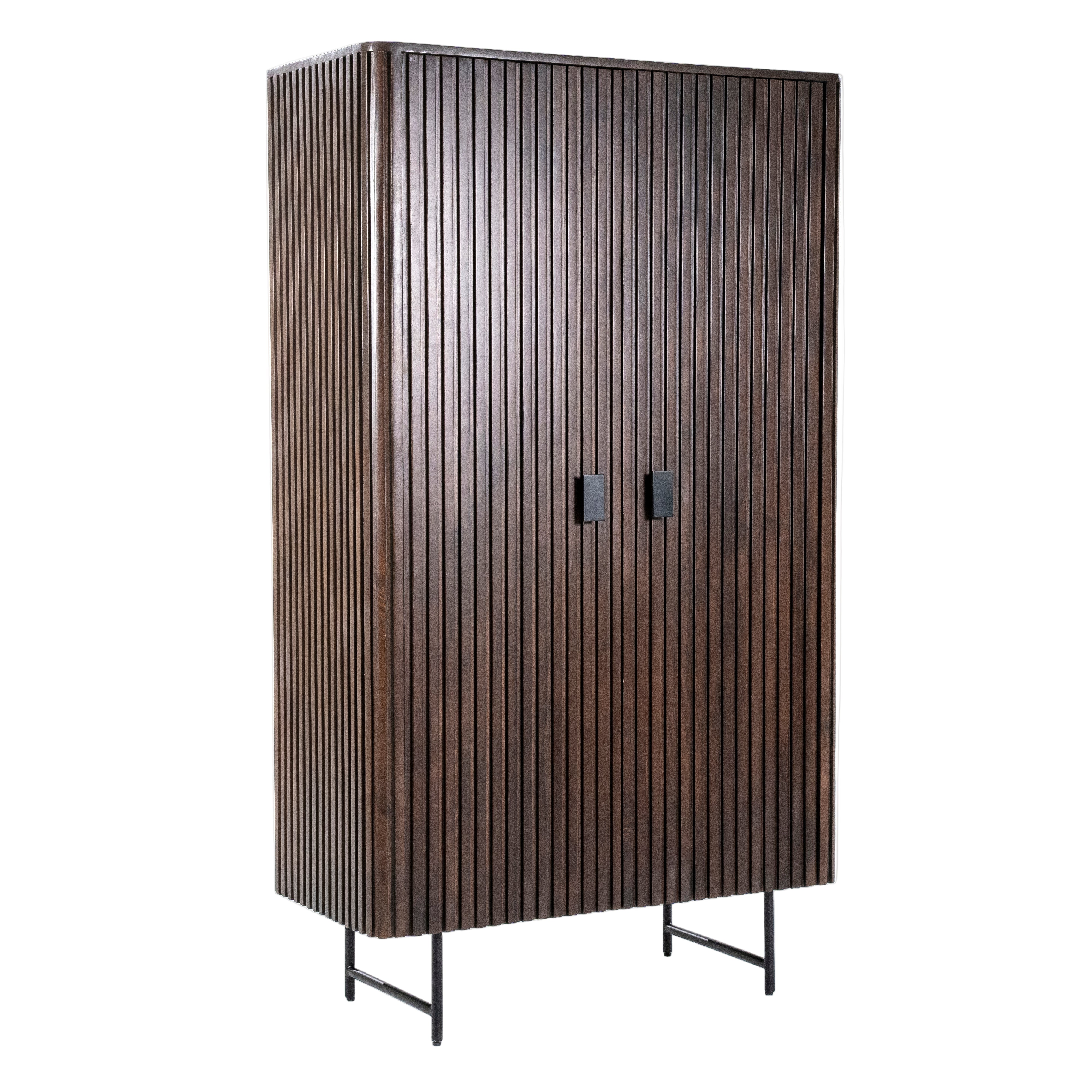 REMI wardrobe dark brown mango wood