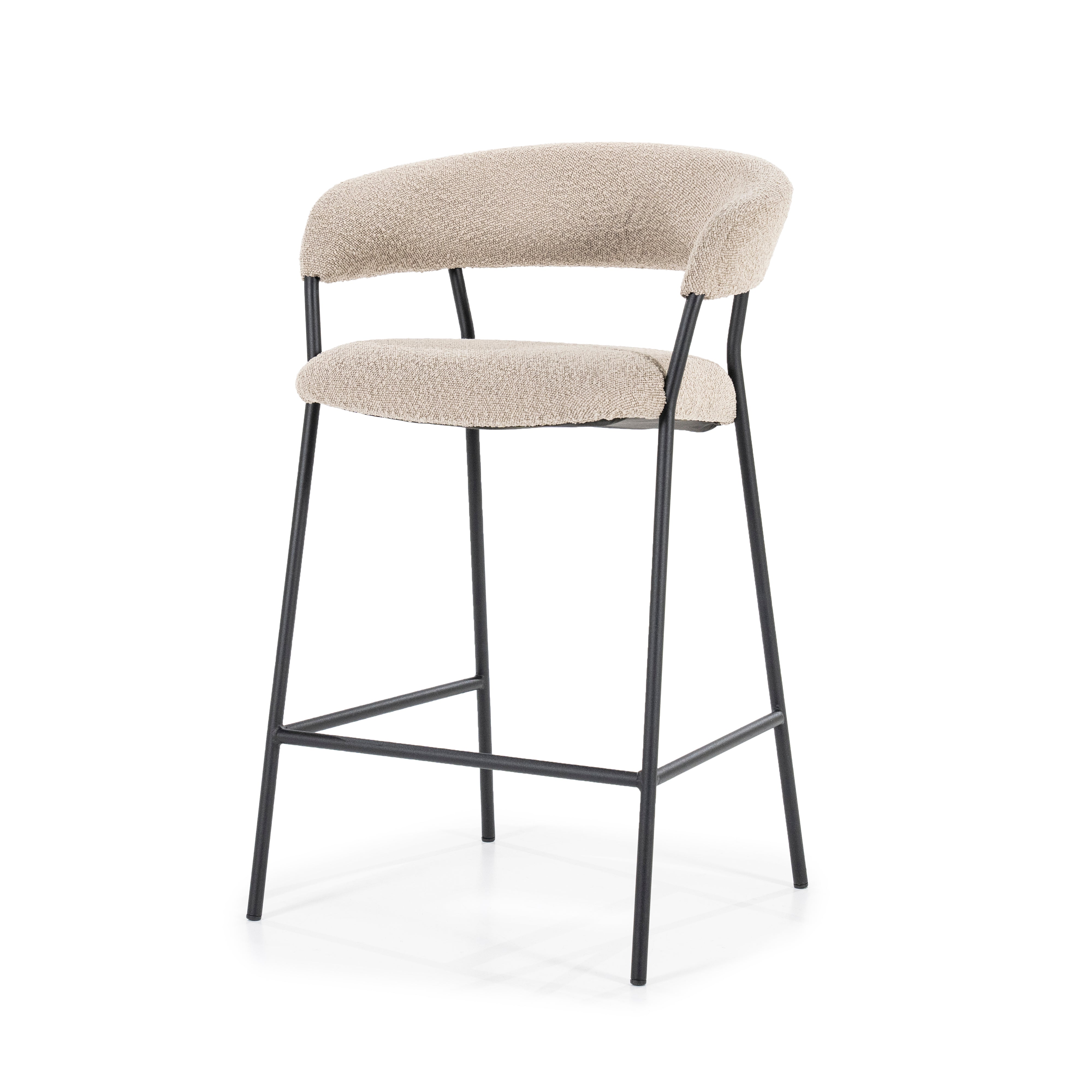LUKA stool taupe with black base
