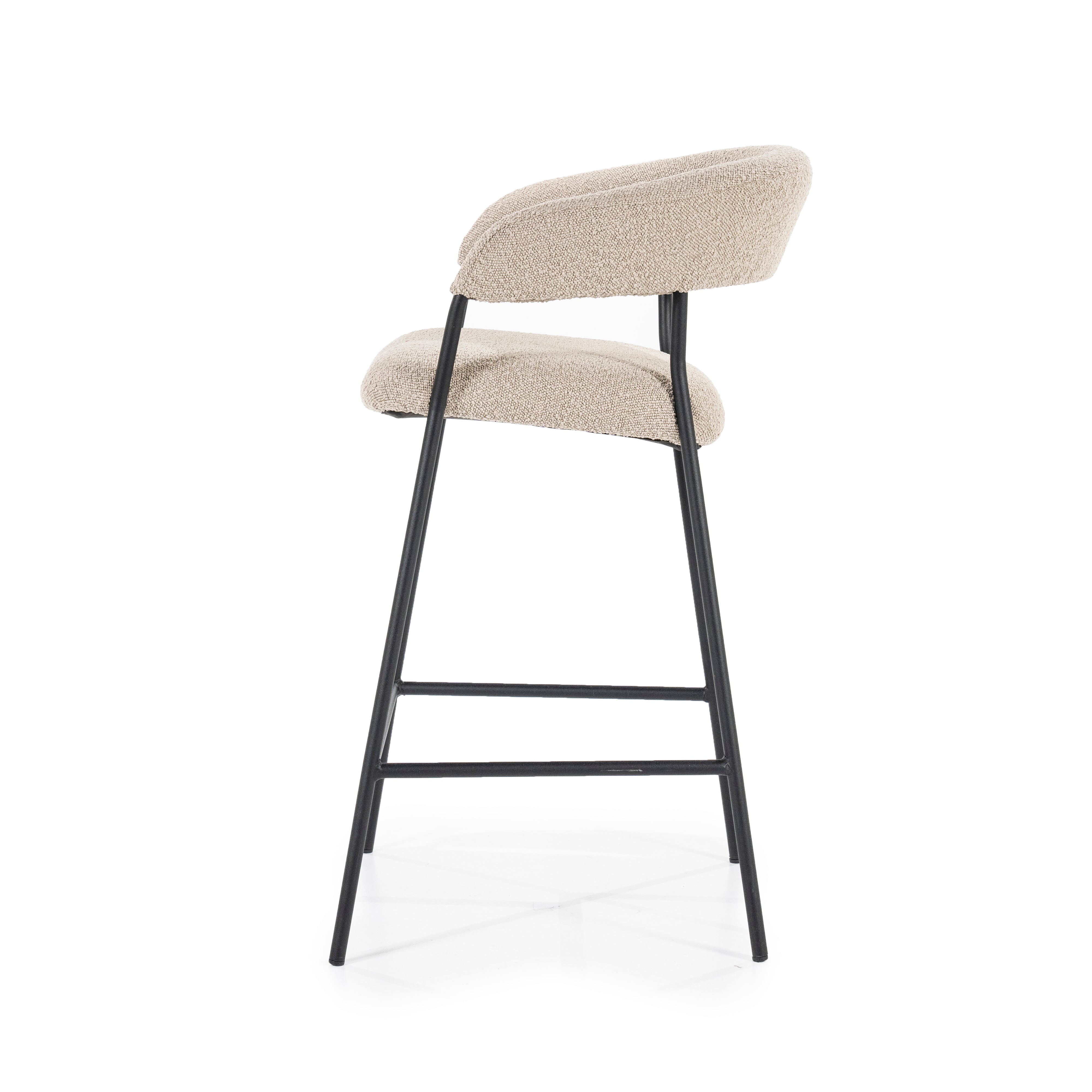 LUKA stool taupe with black base