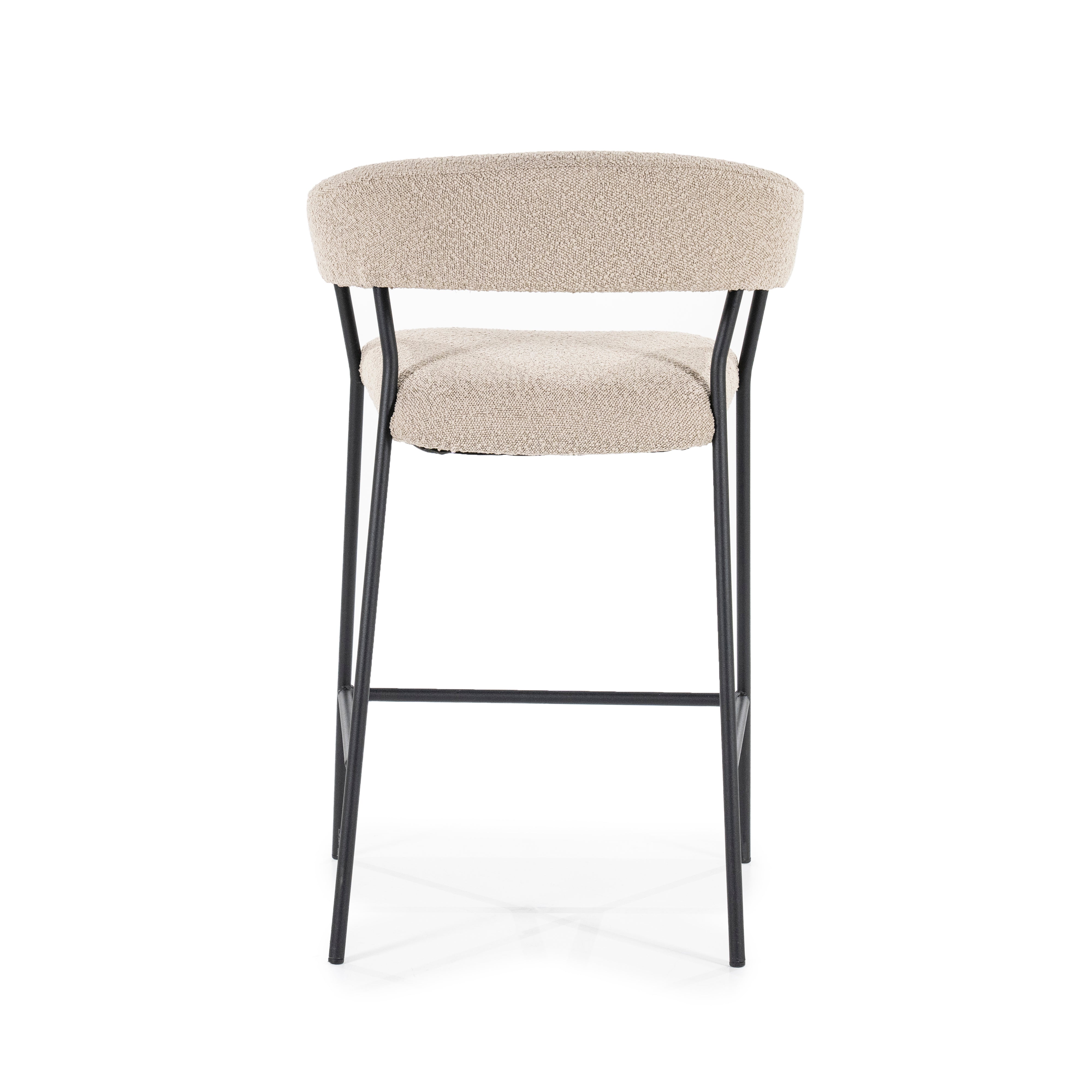 LUKA stool taupe with black base