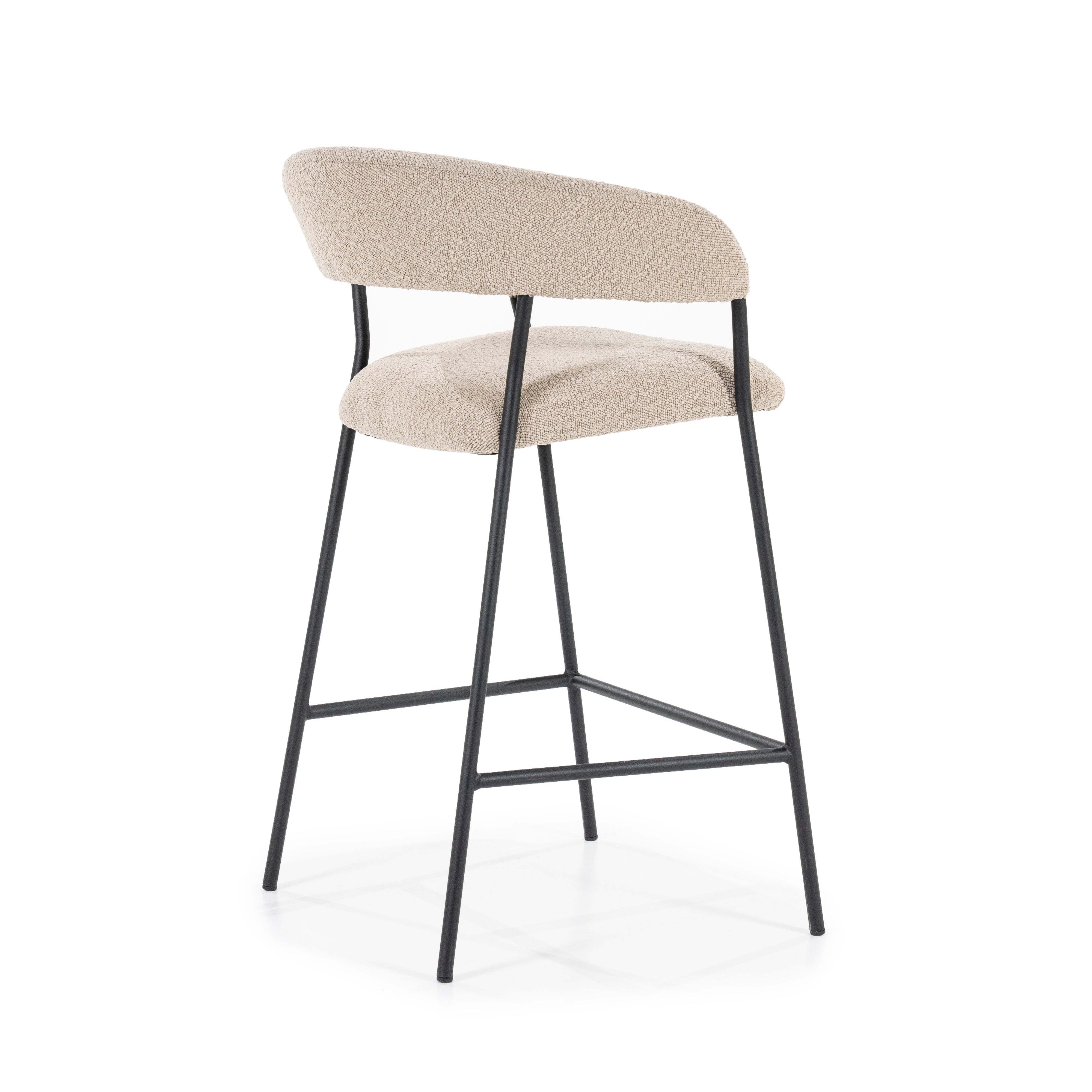 LUKA stool taupe with black base