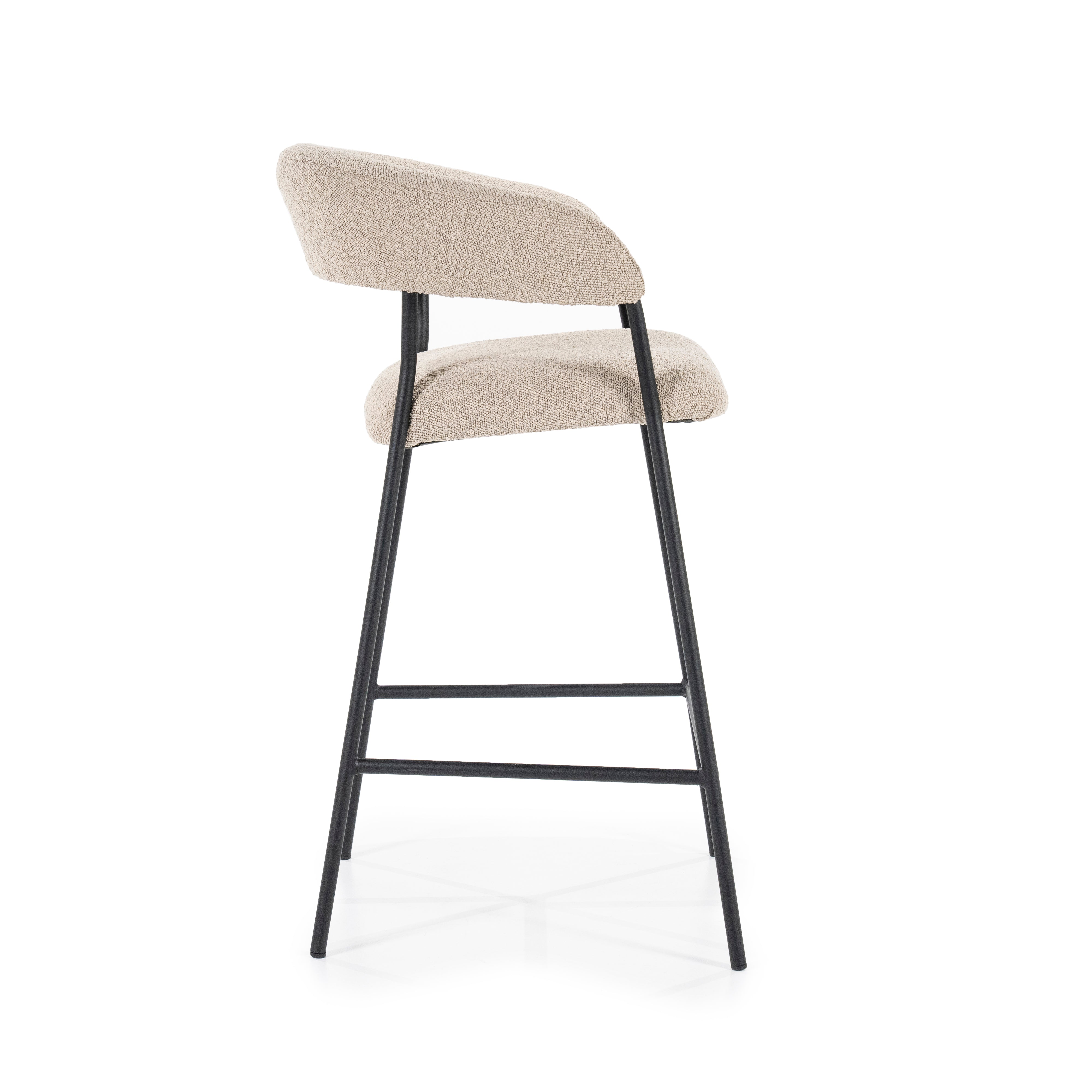 LUKA stool taupe with black base