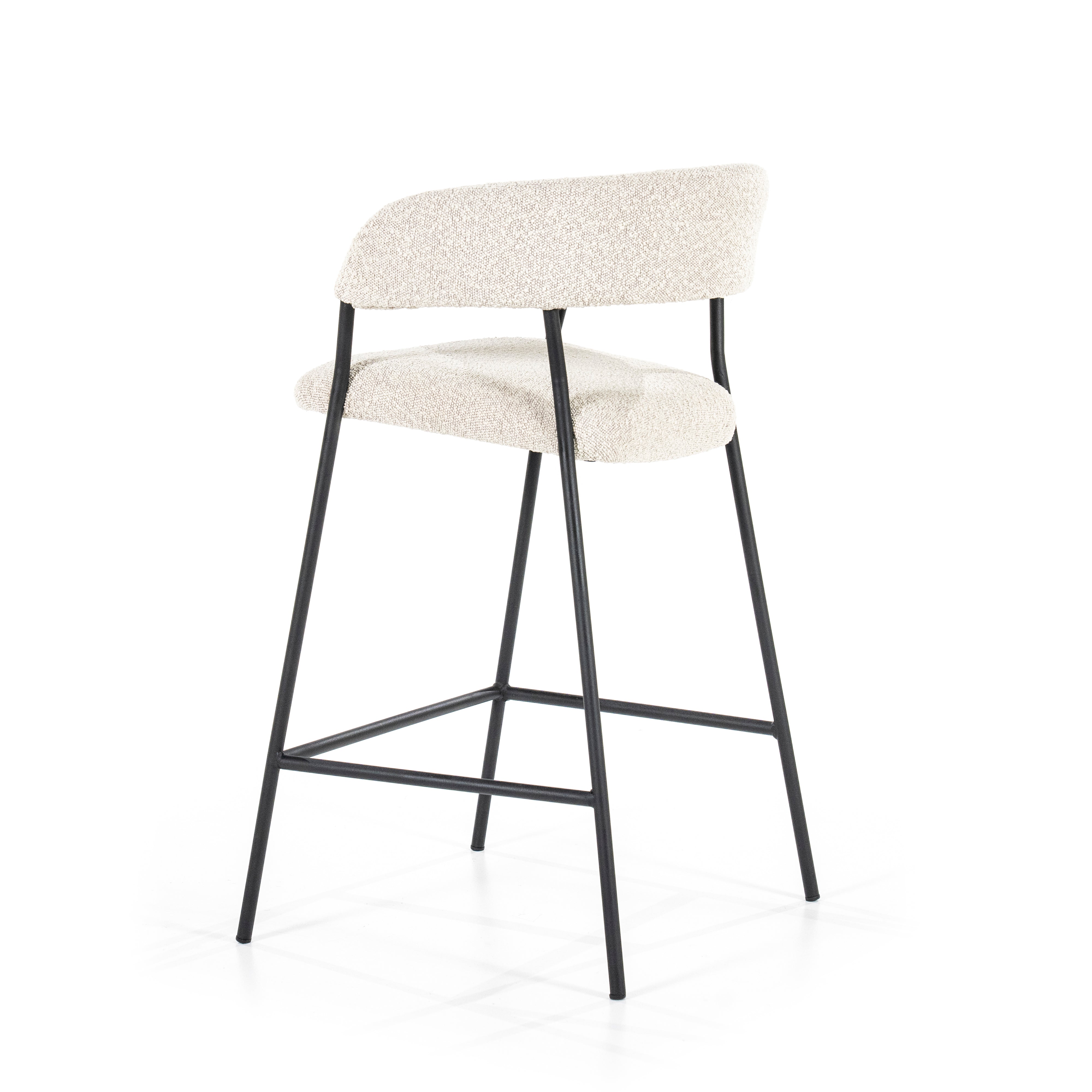 Beige LUKA Stool with Black Base