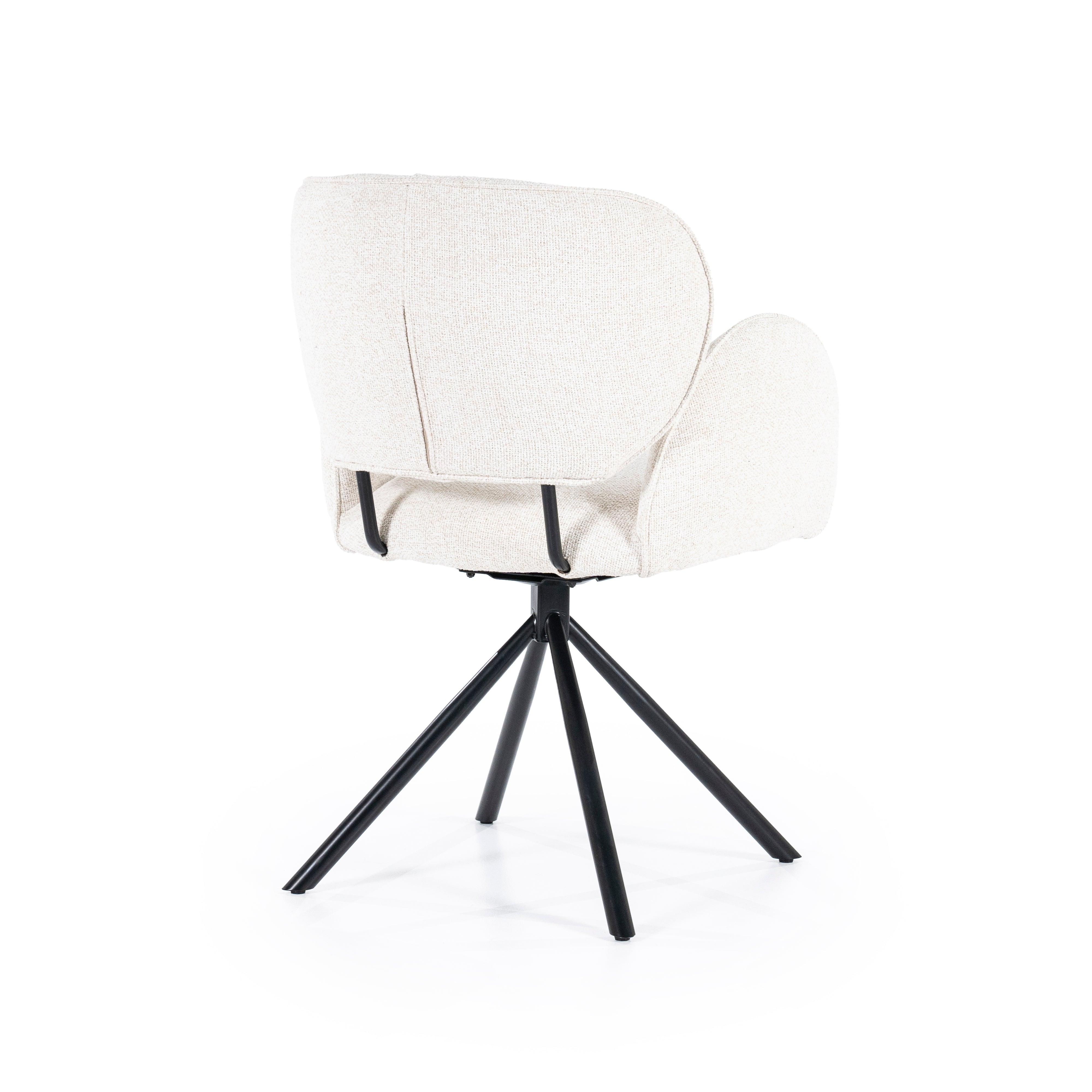 ROSALIN Cream Chair with Black Base