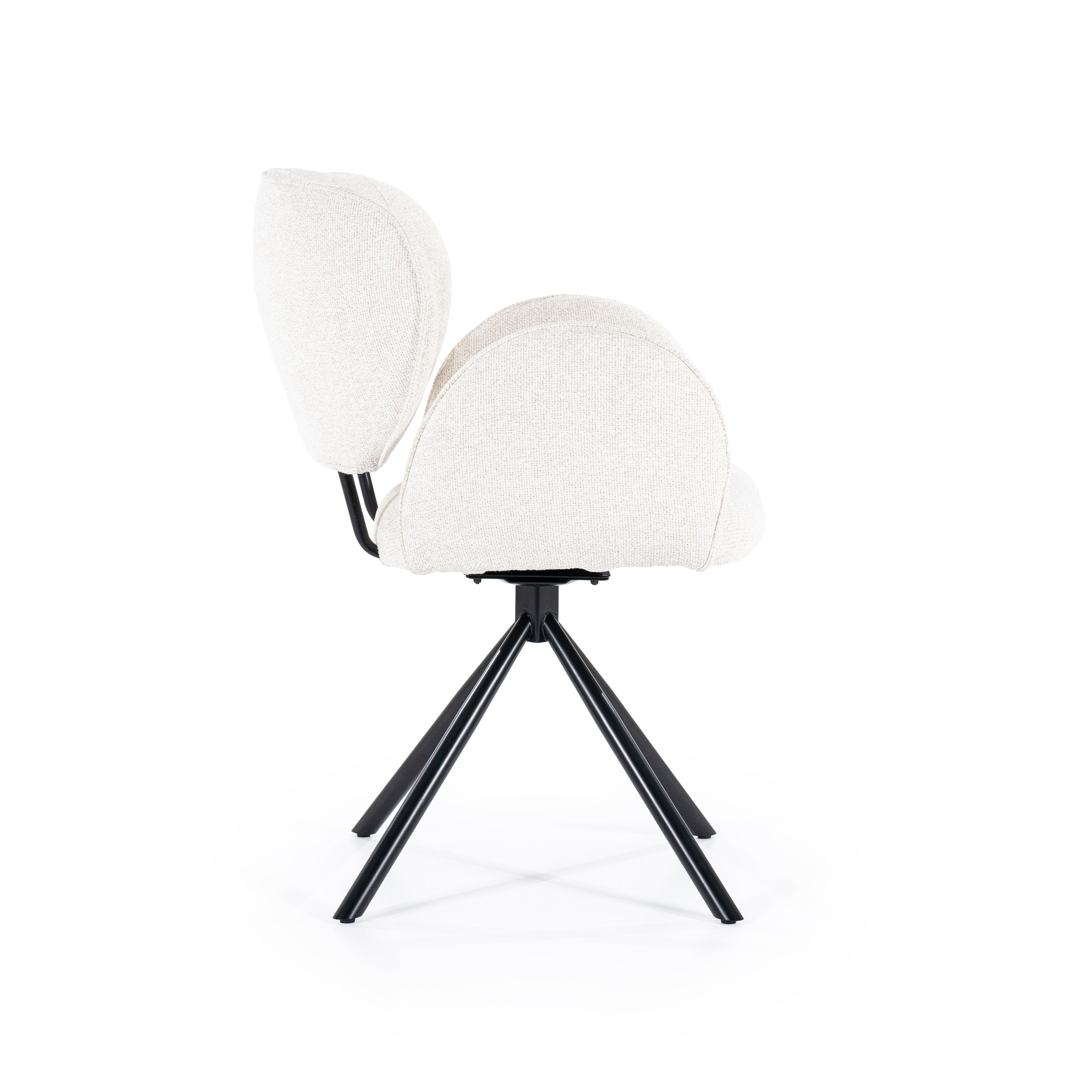 ROSALIN Cream Chair with Black Base