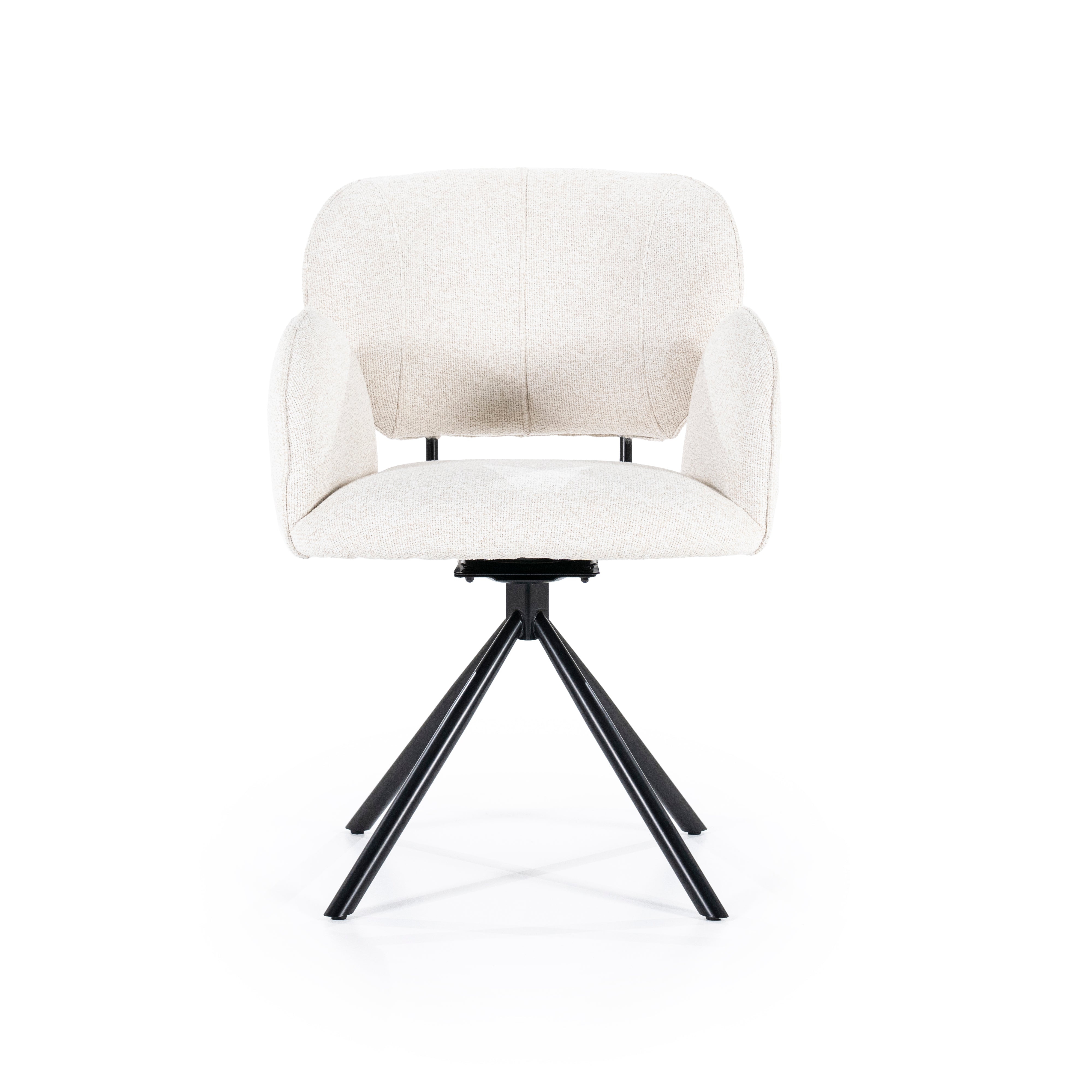 ROSALIN Cream Chair with Black Base