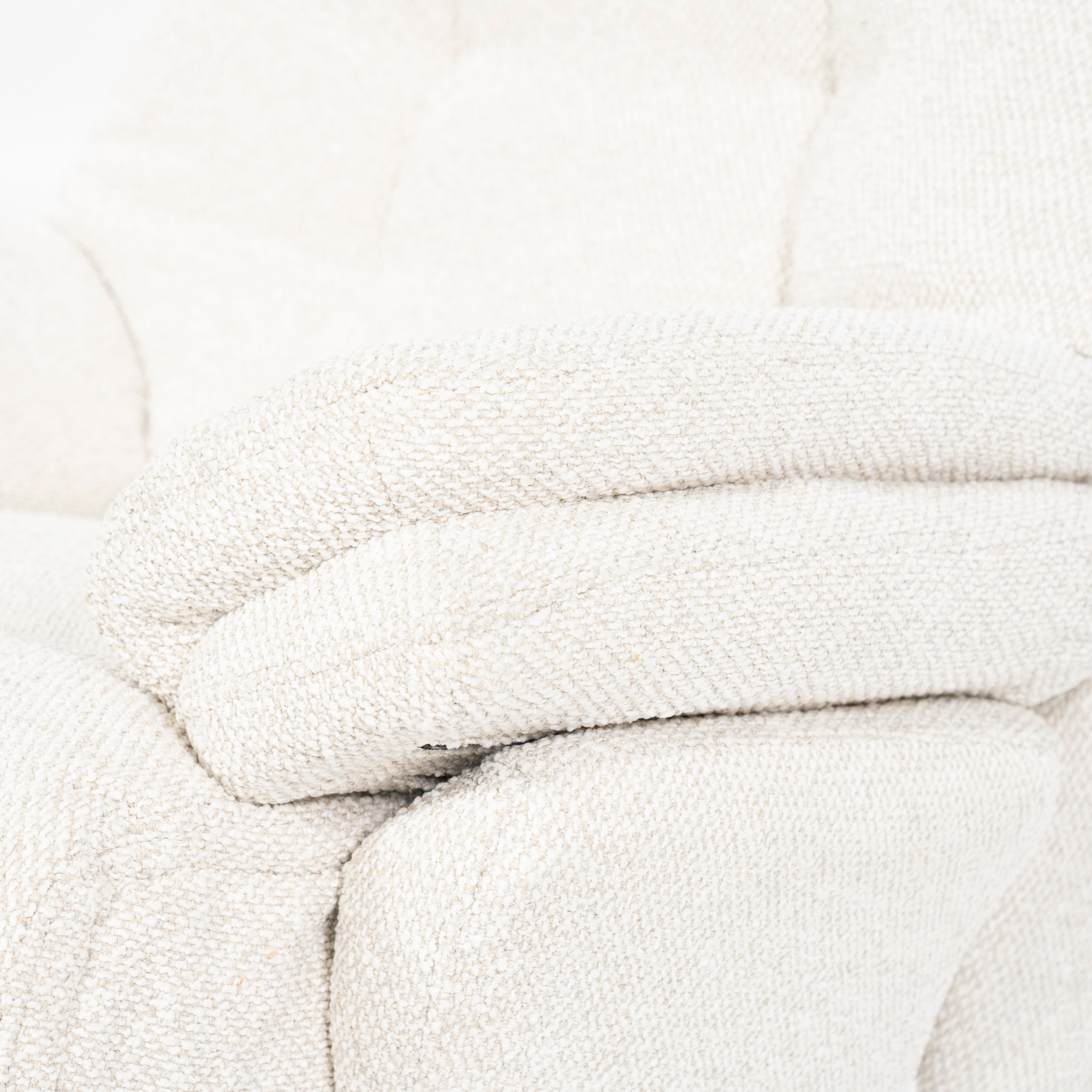 Sessel mit Fußstütze CALEB beige mit schwarzem Gestell