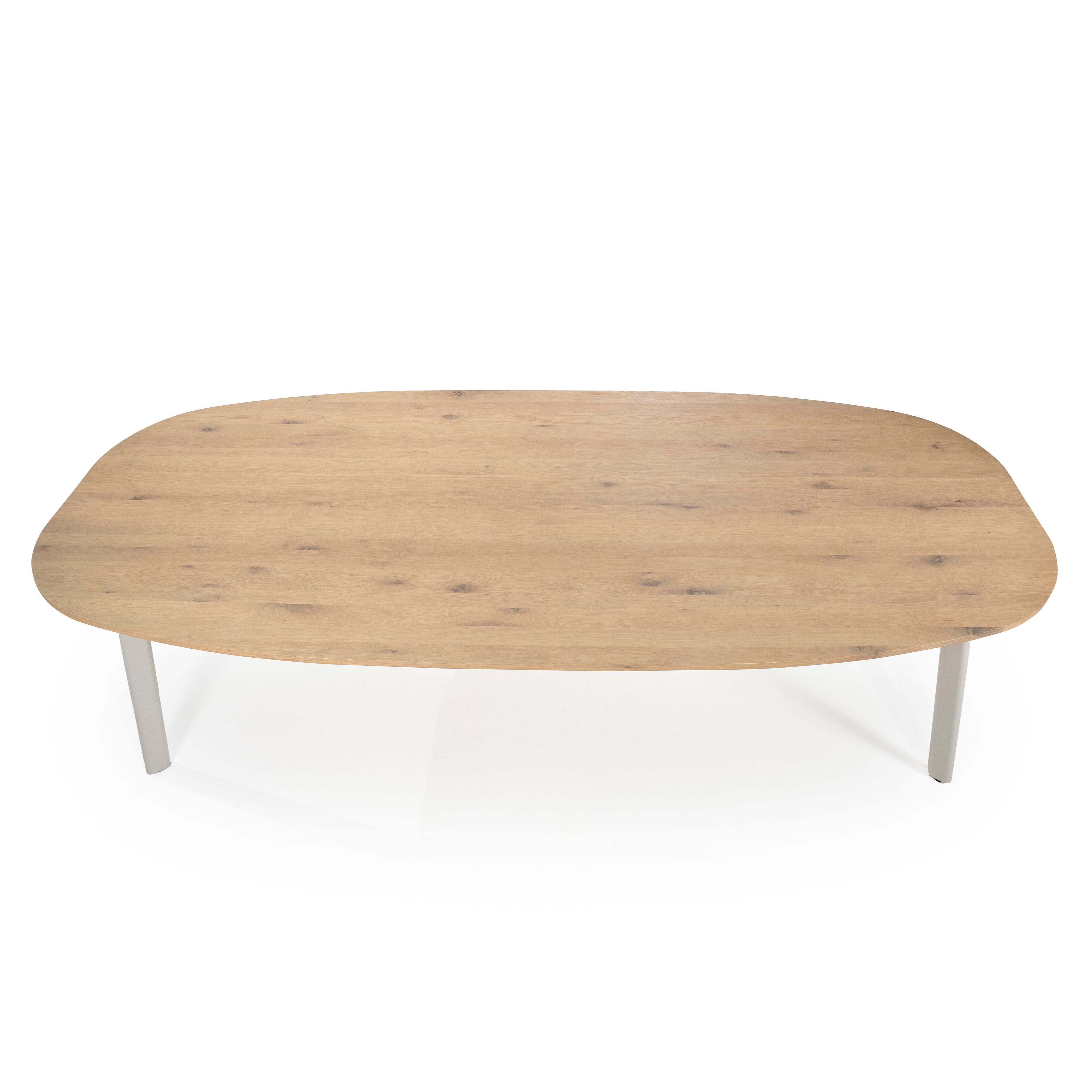 Oval table DION oak wood with metal base