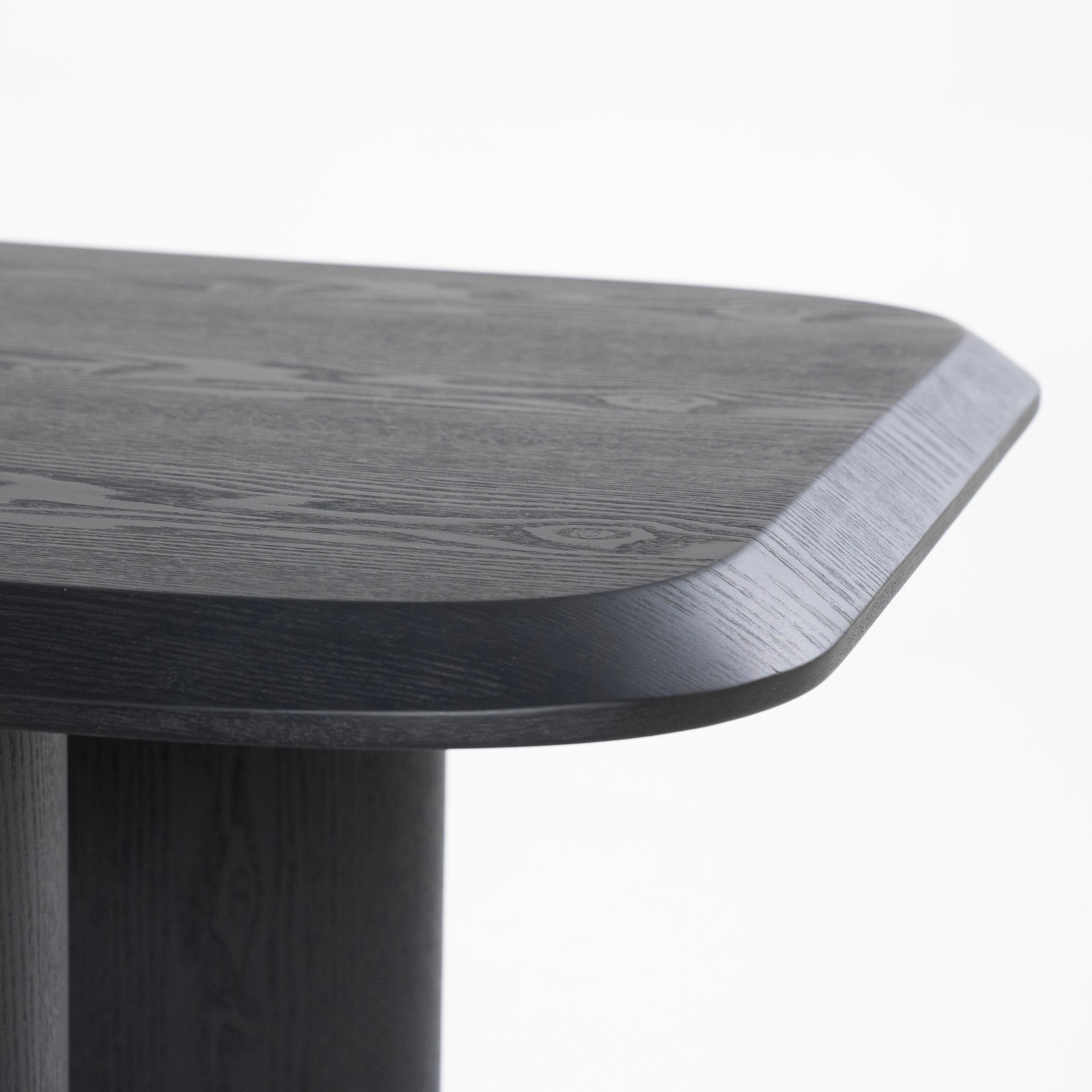 WALTER black bar table oak veneer