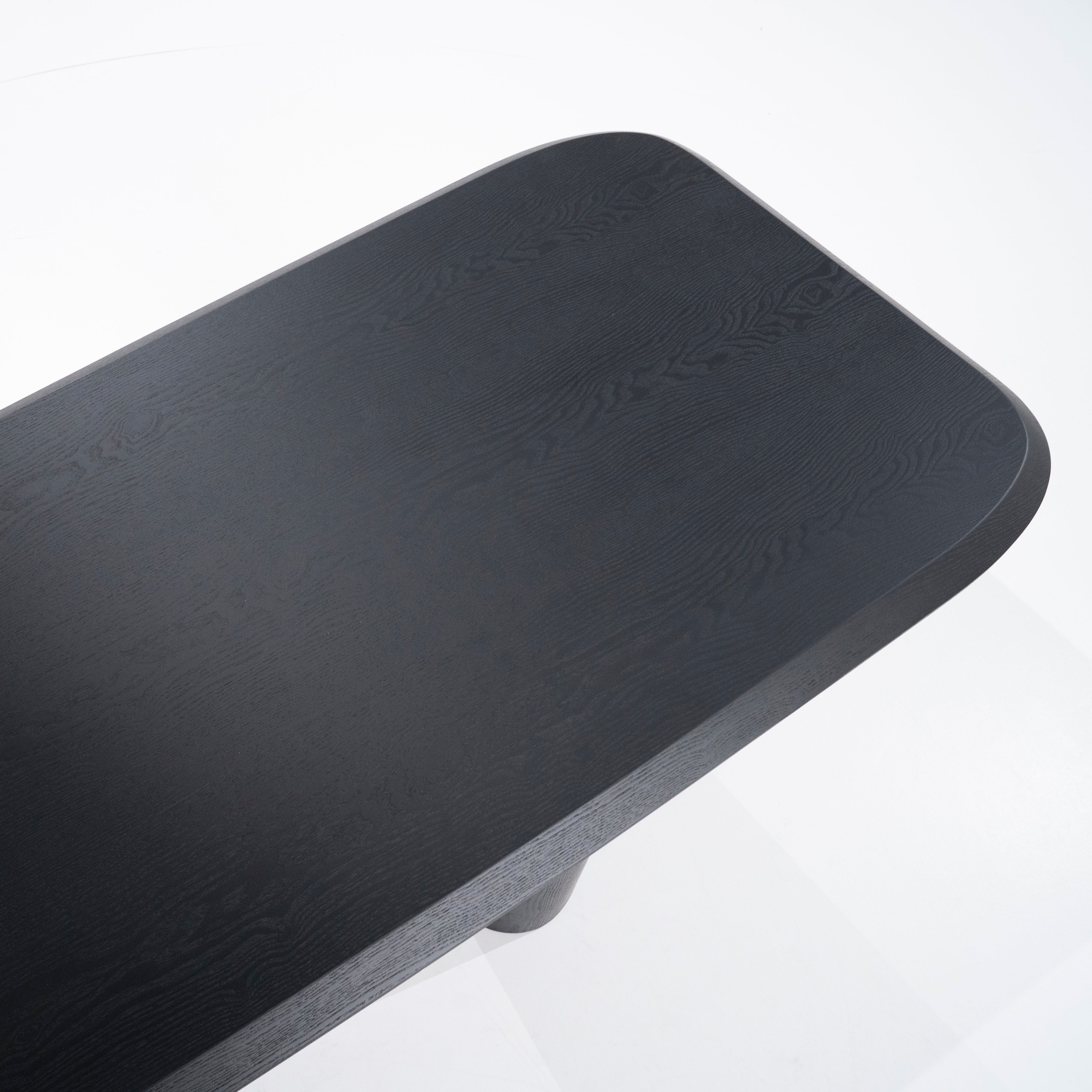 WALTER black bar table oak veneer