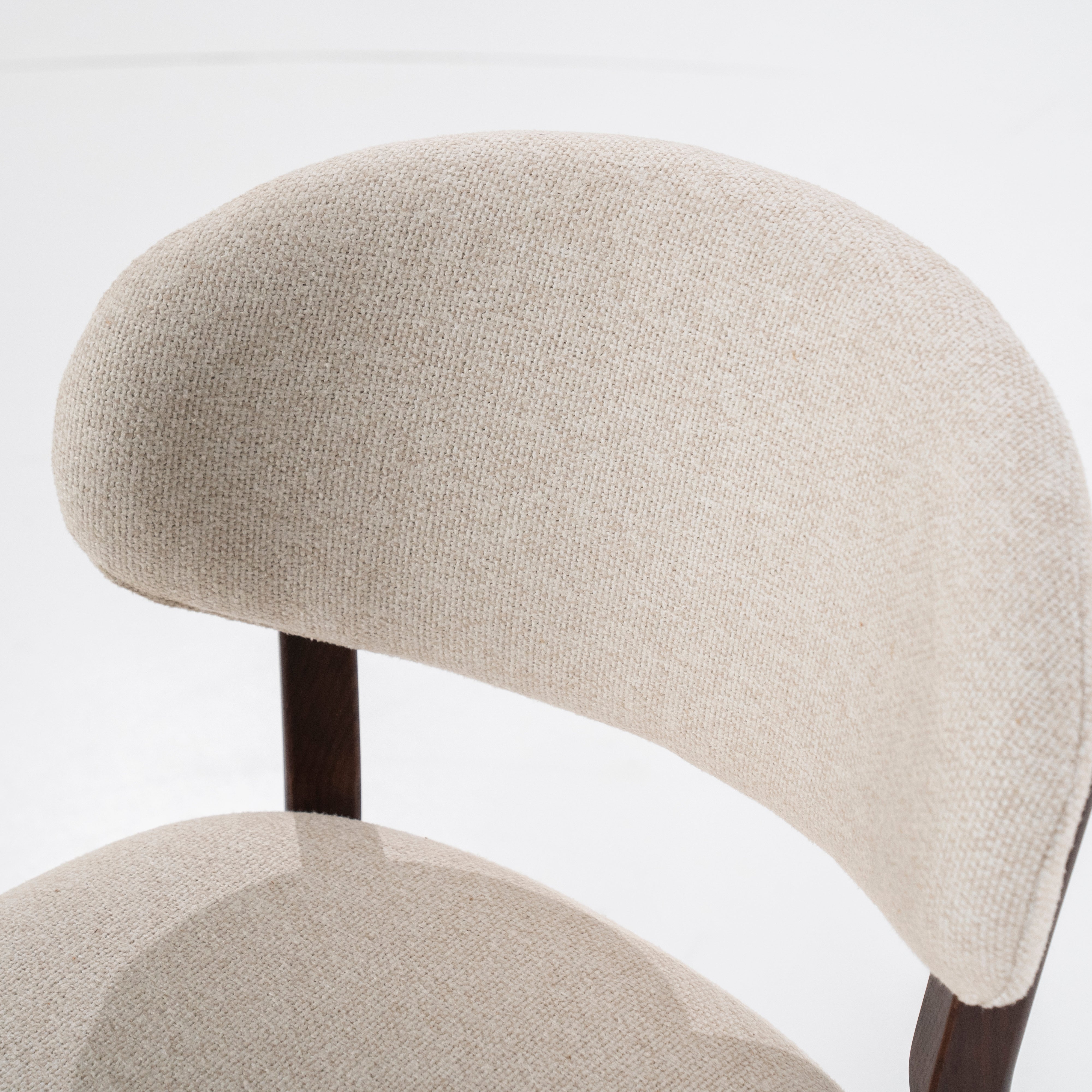 MIKKY Beige Stool with Dark Oak Base